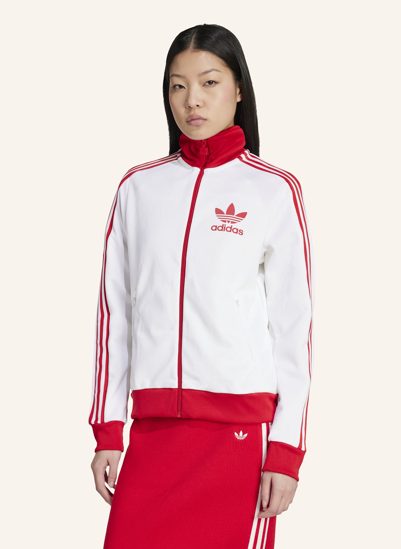 adidas Originals KULTIGES TRACK TOP: WEISS/ ROT