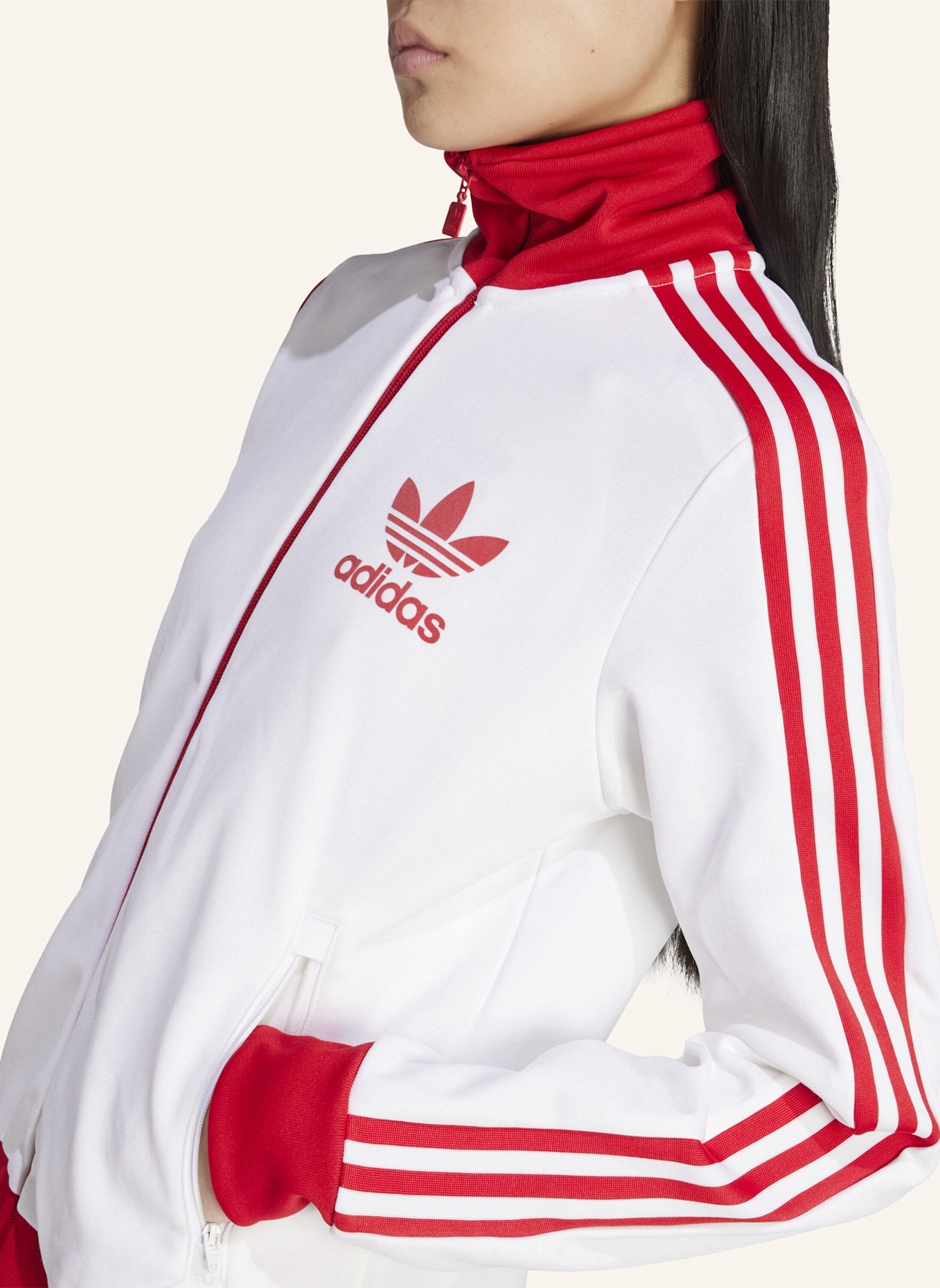 adidas Originals KULTIGES TRACK TOP: WEISS/ ROT