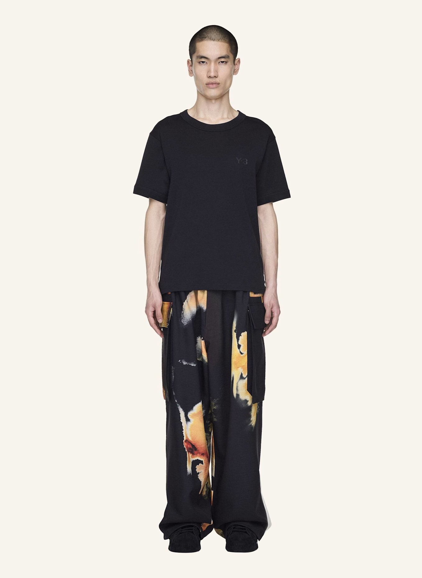 Y-3 Y-3 AOP SPORT UNIFORM CARGOHOSE: SCHWARZ