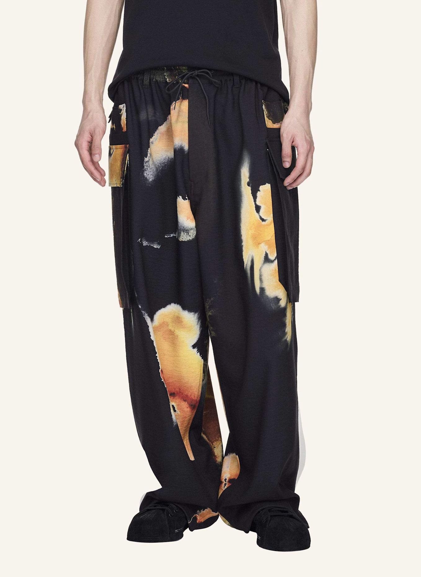 Y-3 Y-3 AOP SPORT UNIFORM CARGOHOSE: SCHWARZ