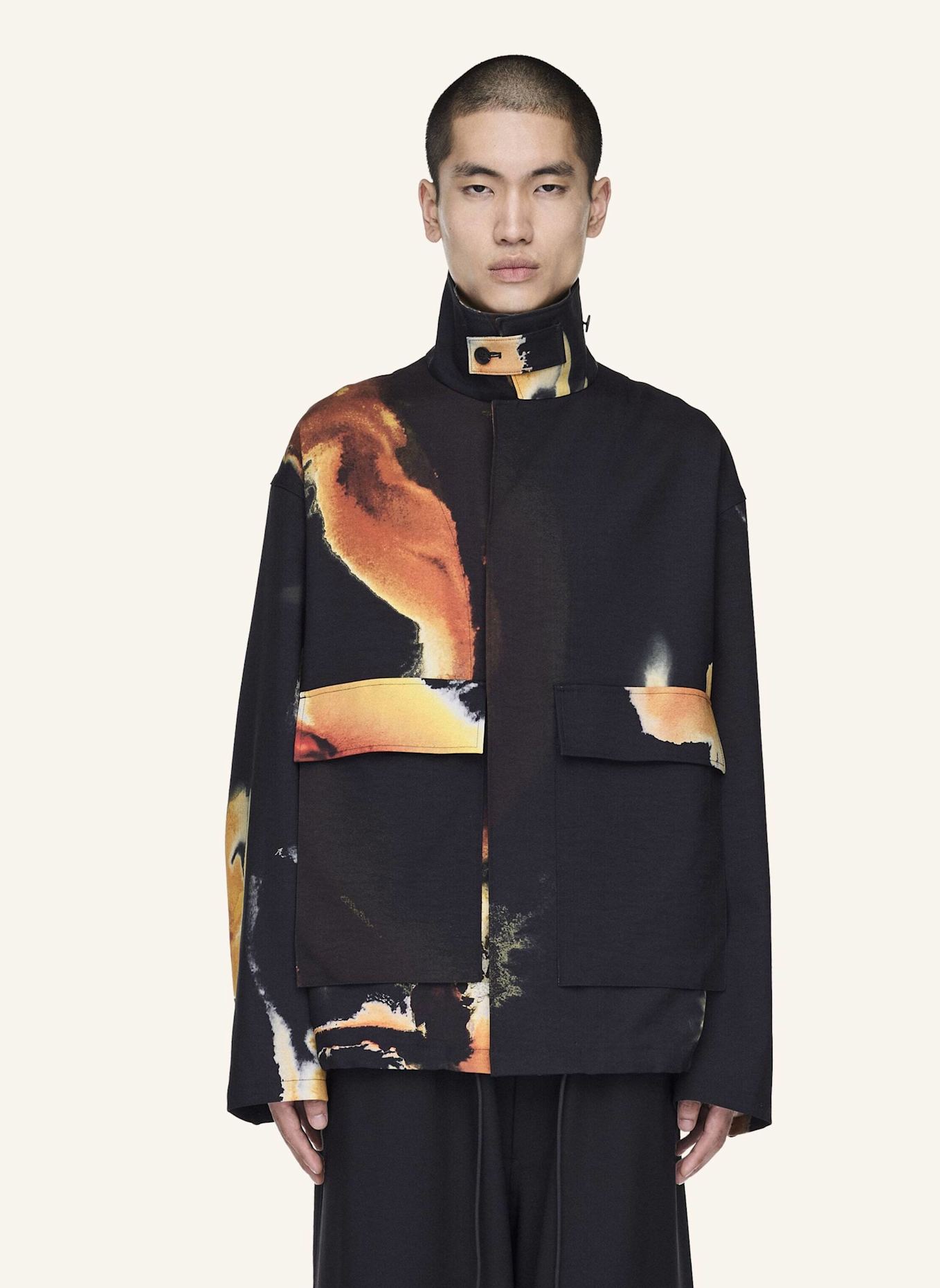 Y-3 Y-3 AOP SPORT UNIFORM COACH JACKE: SCHWARZ