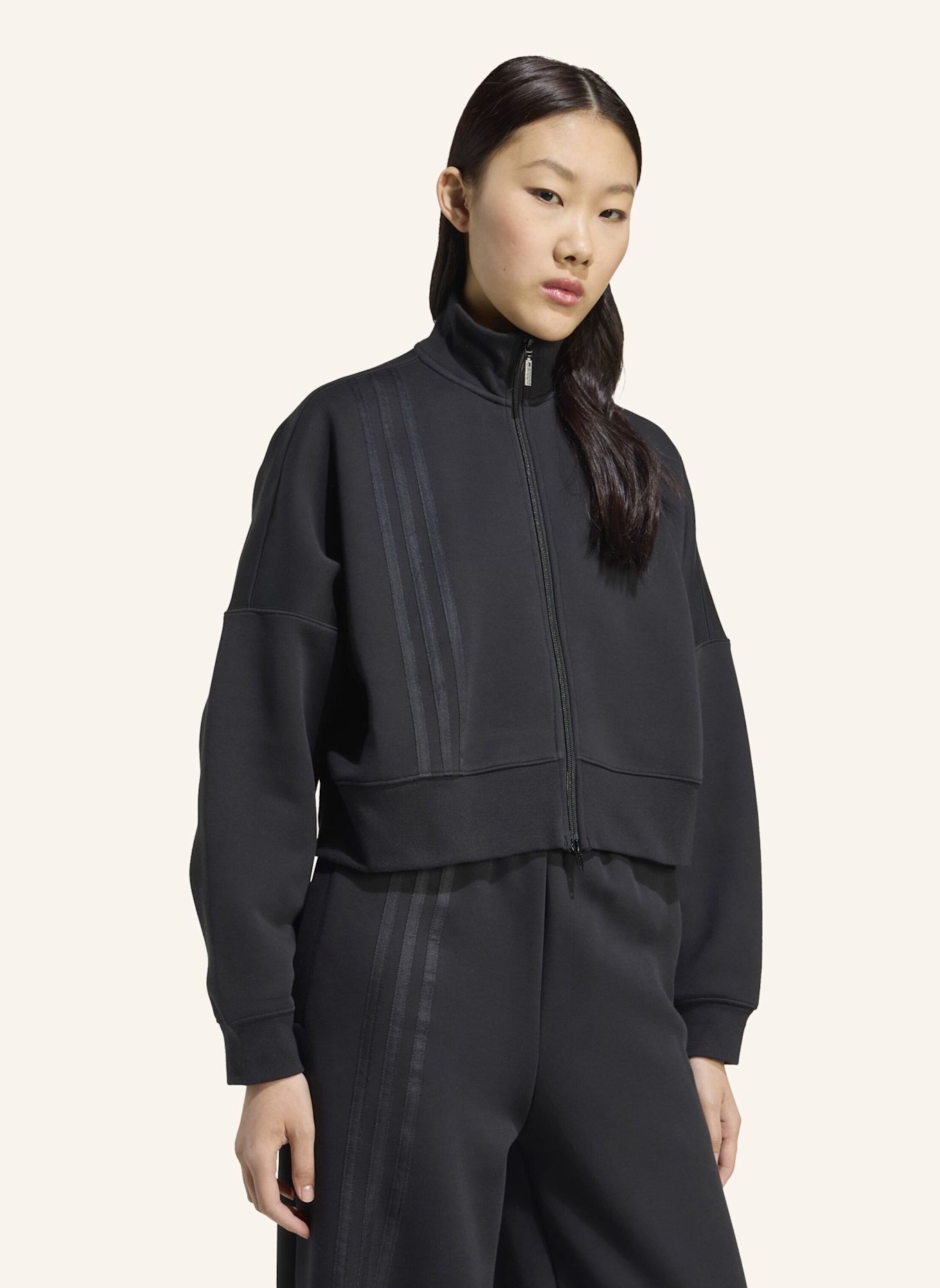 adidas Originals OFF PLACED 3-STREIFEN ZIP UP: SCHWARZ