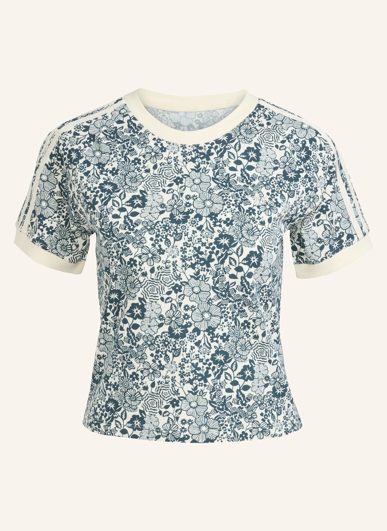 adidas Originals ADIDAS ORIGINALS X LIBERTY LONDON AOP CALI T-SHIRT: WEISS/ GRÜN