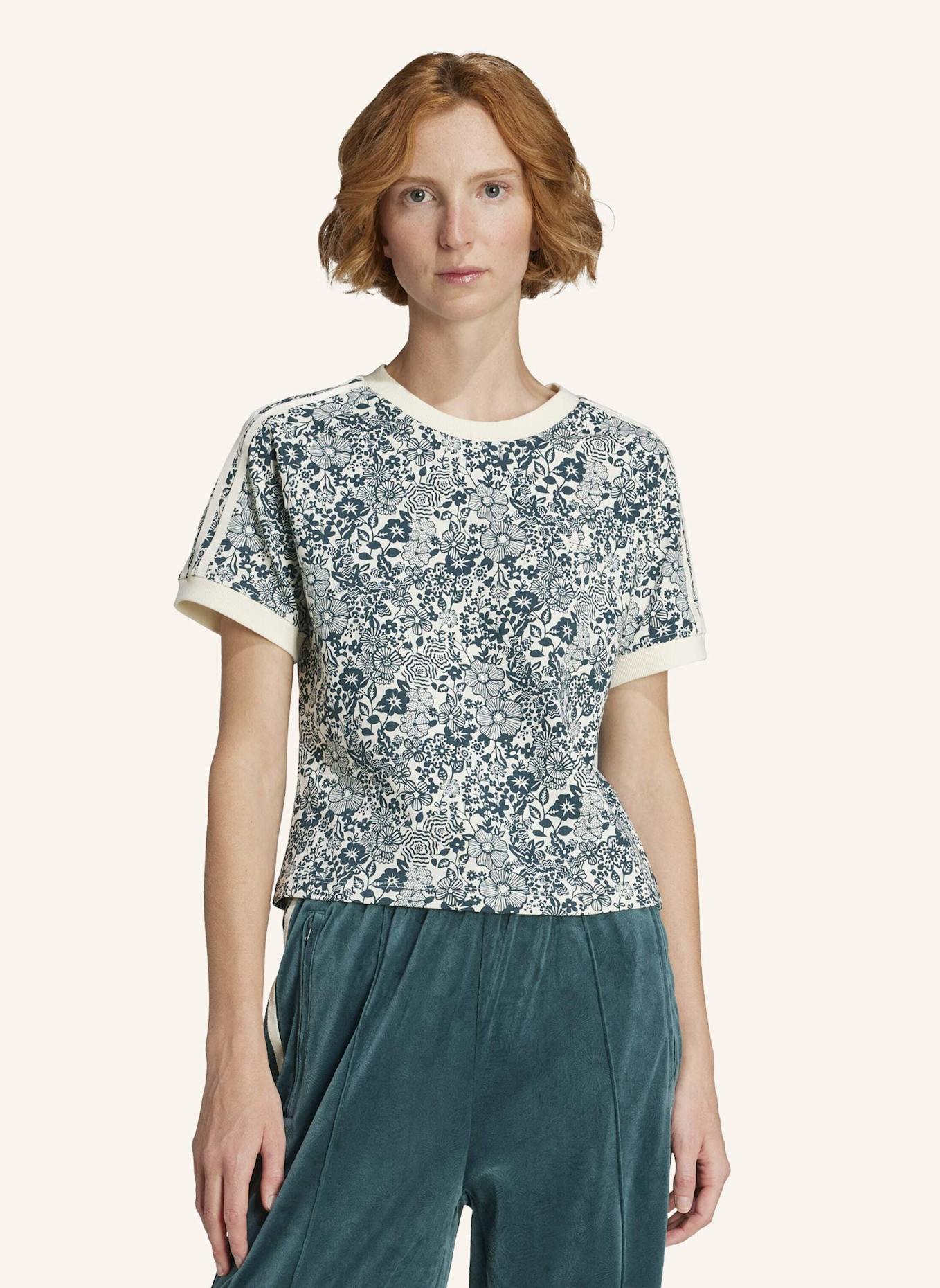 adidas Originals ADIDAS ORIGINALS X LIBERTY LONDON AOP CALI T-SHIRT: WEISS/ GRÜN