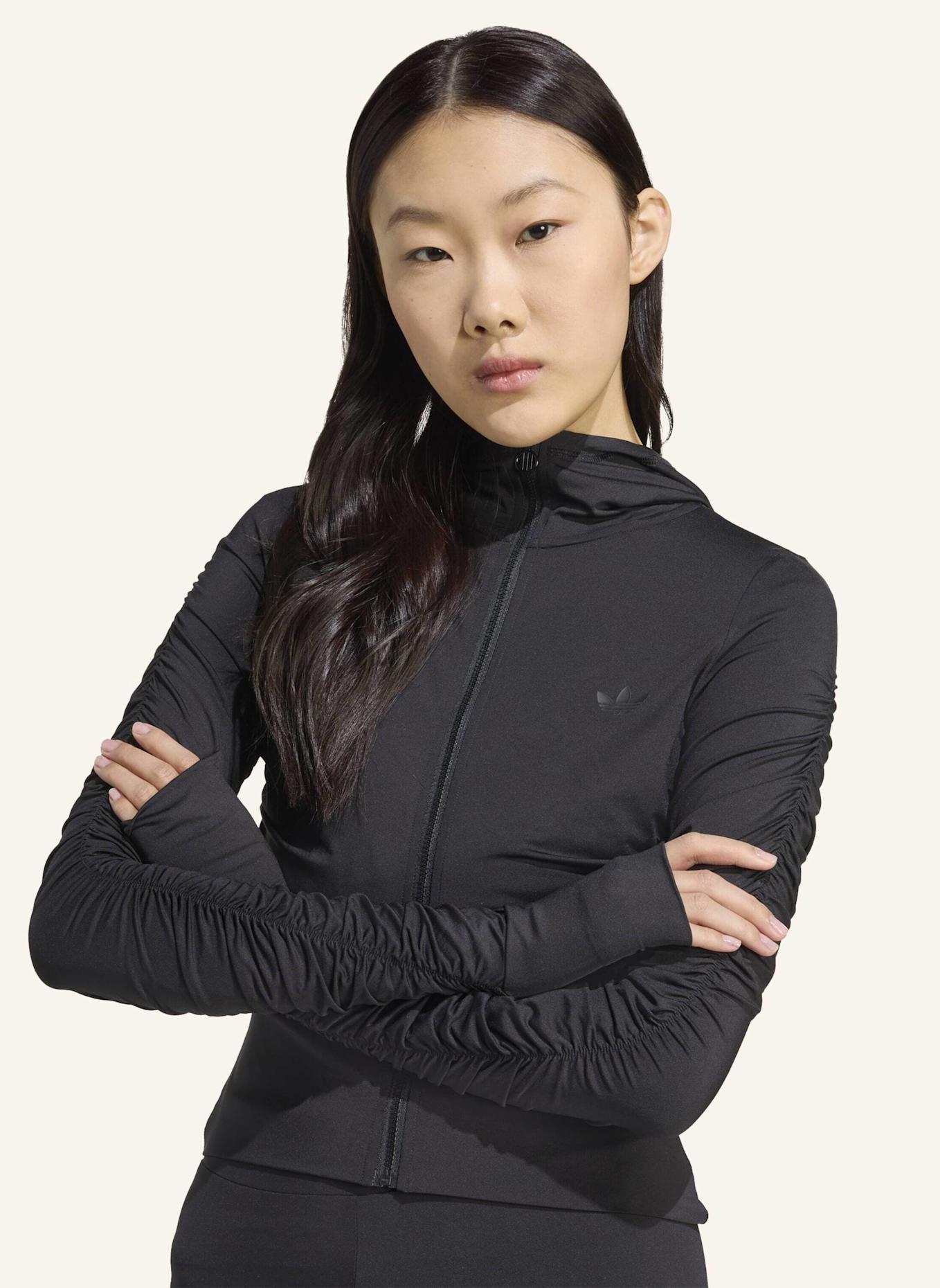 adidas Originals TRACK TOP MIT RÜSCHEN: SCHWARZ