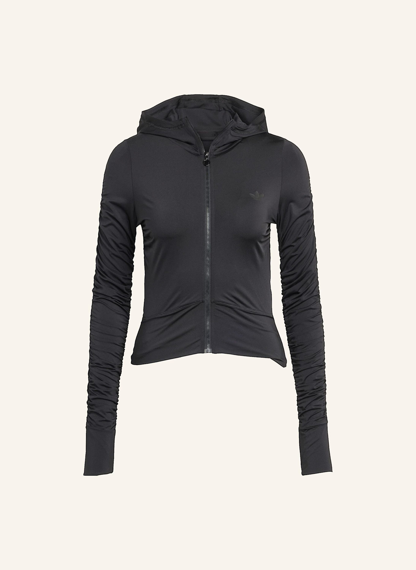 adidas Originals TRACK TOP MIT RÜSCHEN: SCHWARZ