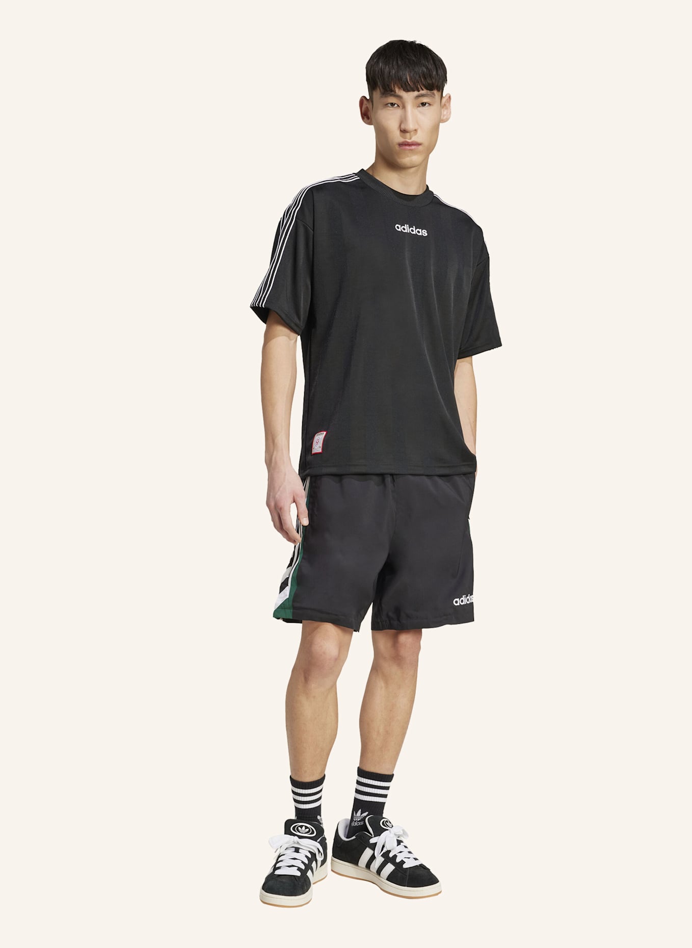 adidas Originals 90S STRIPE TRIKOT: SCHWARZ