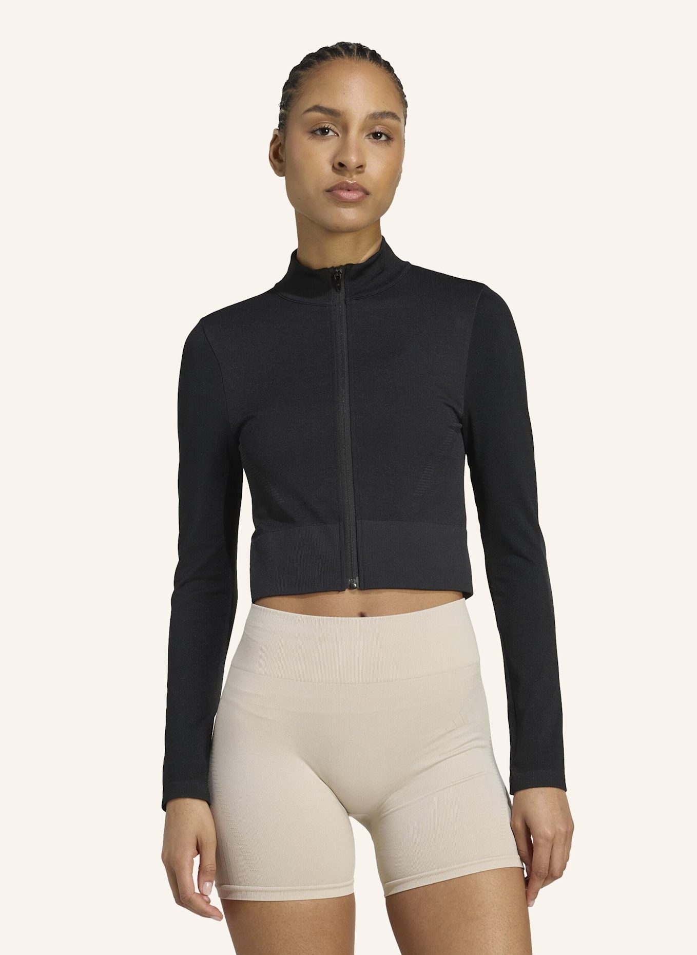 adidas WORKOUT ESSENTIALS STRICKJACKE MIT DURCHGEHENDEM REISSVERSCHLUSS: SCHWARZ