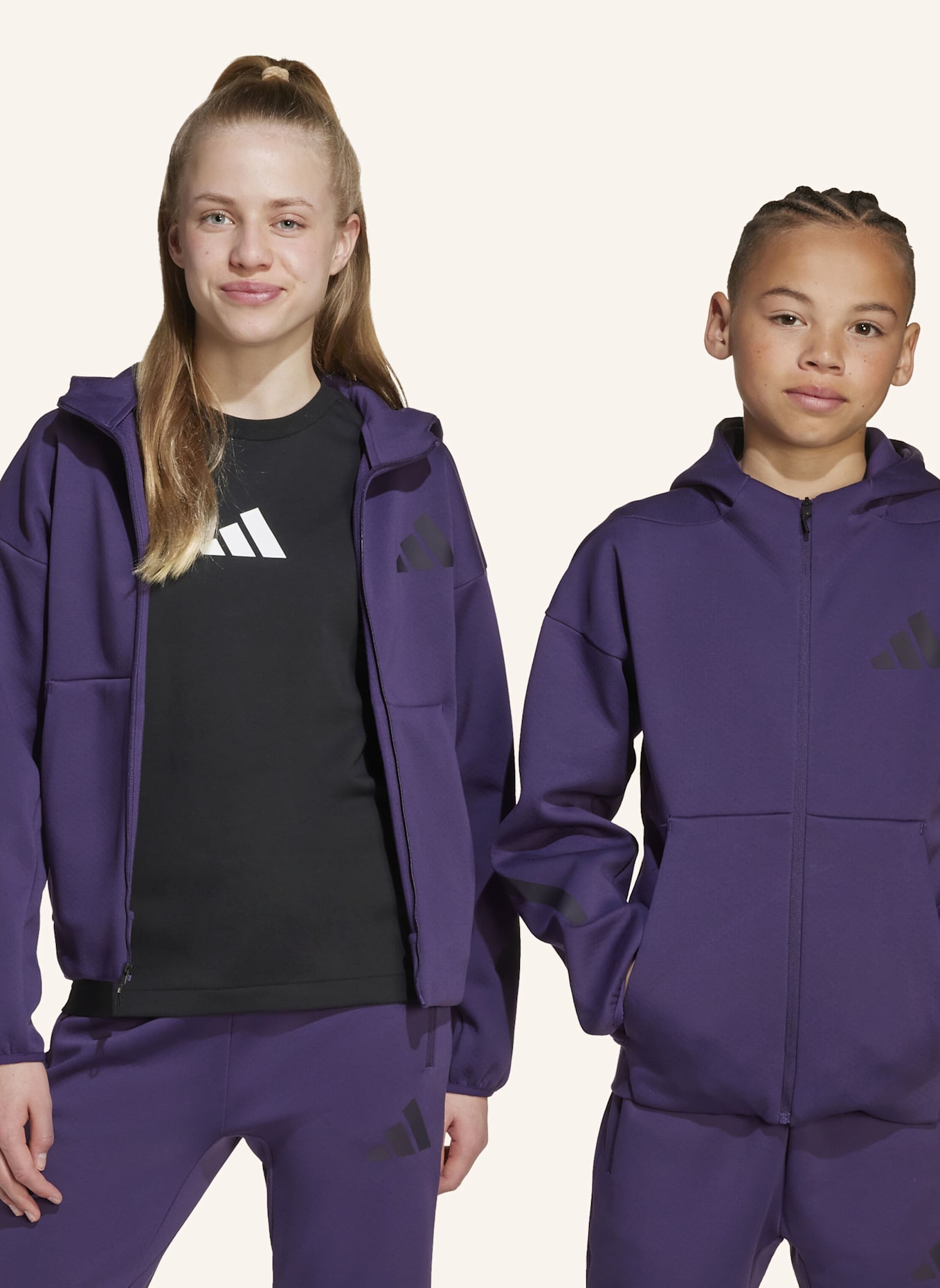 adidas Sweatjacke Z.N.E. FULL ZIP: LILA/ SCHWARZ