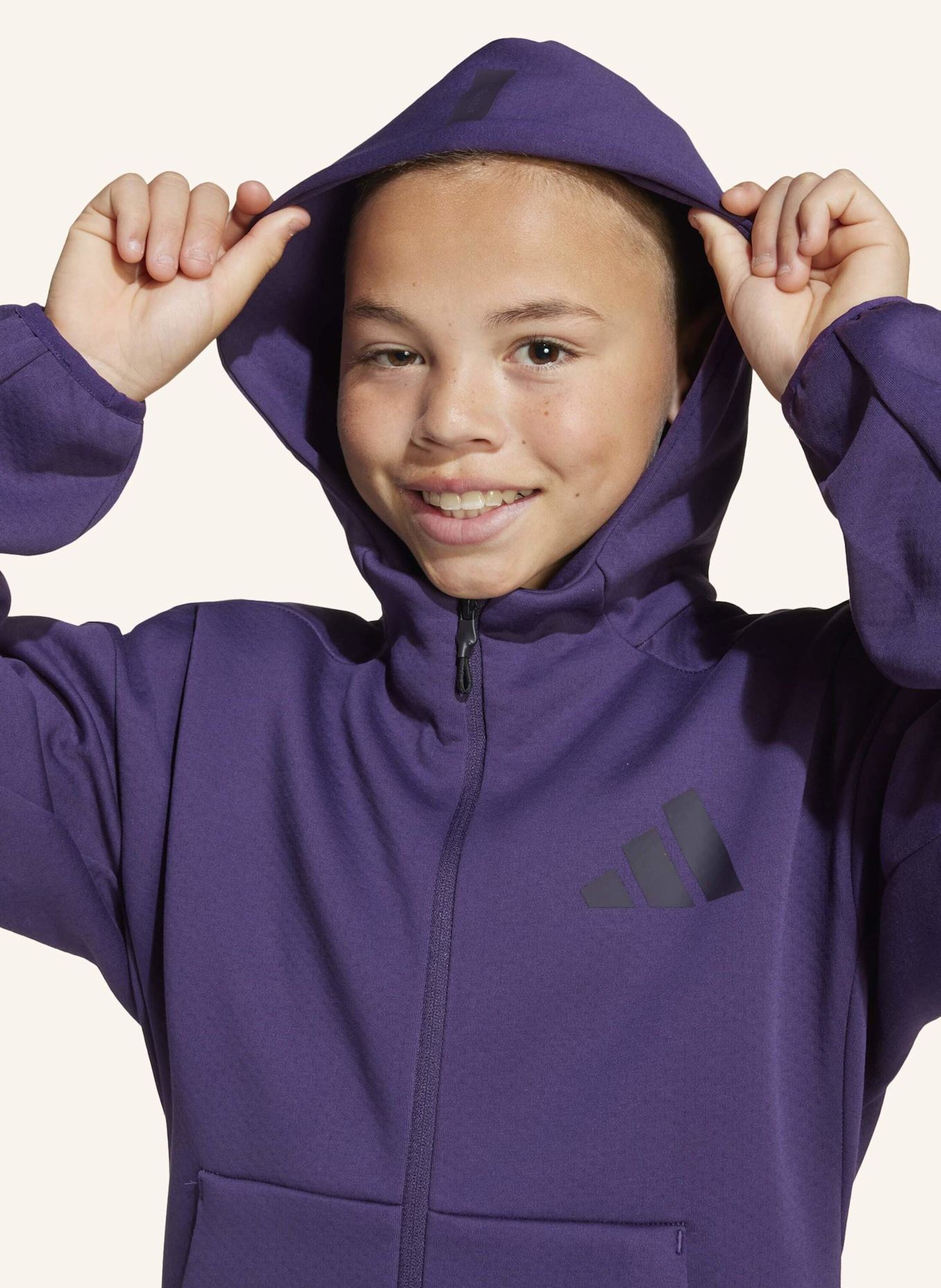 adidas Sweatjacke Z.N.E. FULL ZIP: LILA/ SCHWARZ