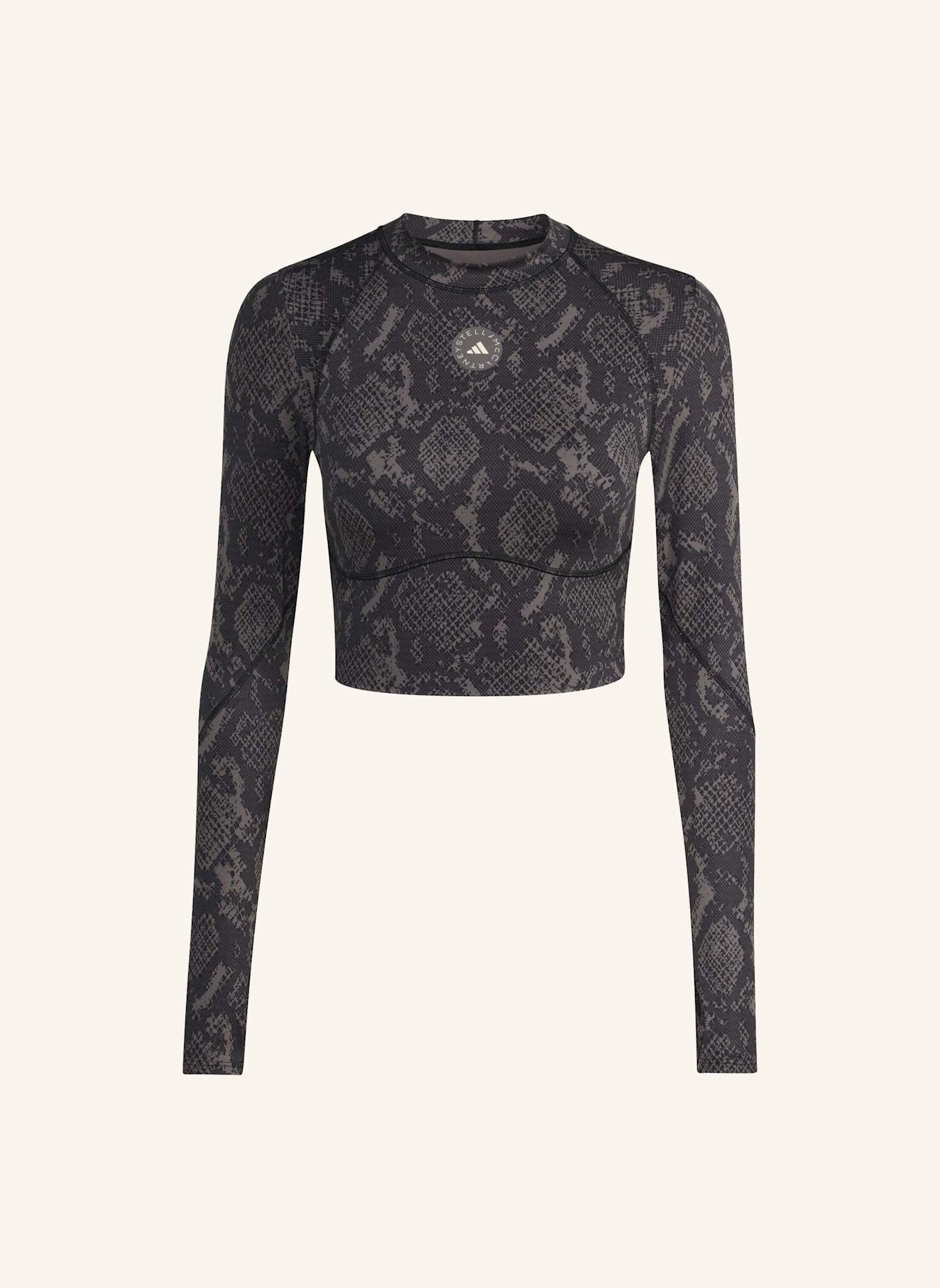 adidas by Stella McCartney Cropped-Longsleeve ADIDAS BY STELLA MCCARTNEY: GRAU/ SCHWARZ