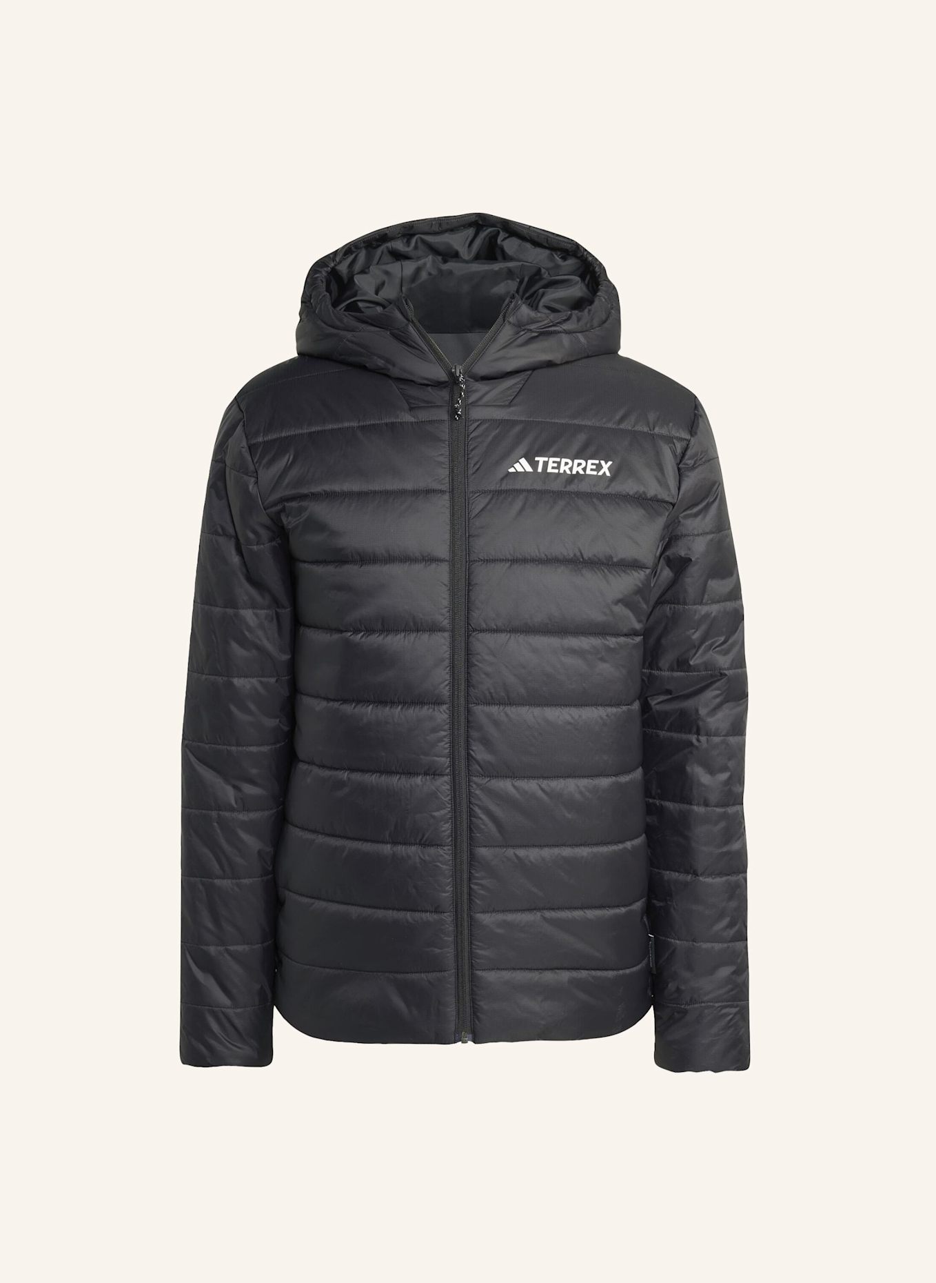adidas TERREX TERREX MULTI ESSENTIALS CLIMAWARM ISOLIERTE KAPUZENJACKE: SCHWARZ