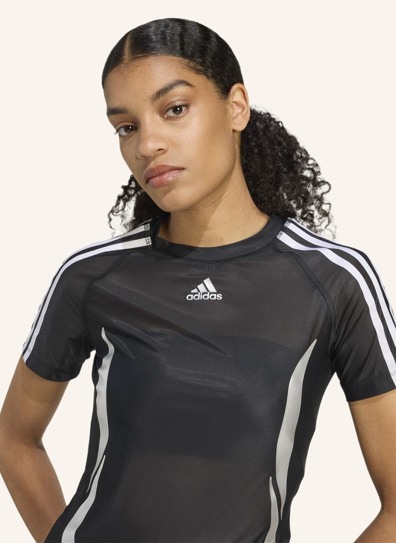 adidas Originals ADILENIUM SAISON 4 TEAMGEIST TIGHT SHEER T-SHIRT: SCHWARZ