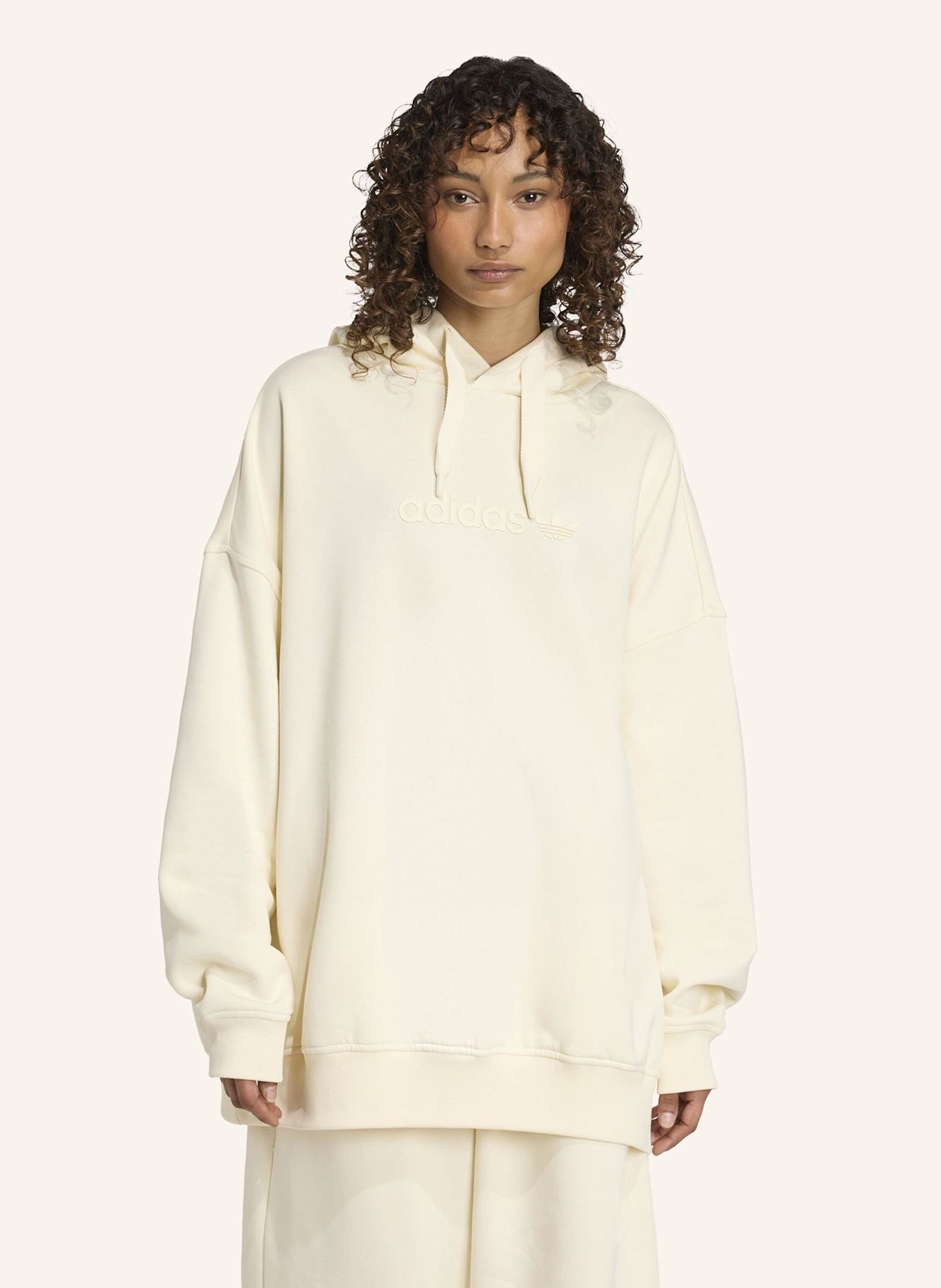 adidas Originals ESSENTIALS LINEAR OVERSIZED HOODIE: WEISS