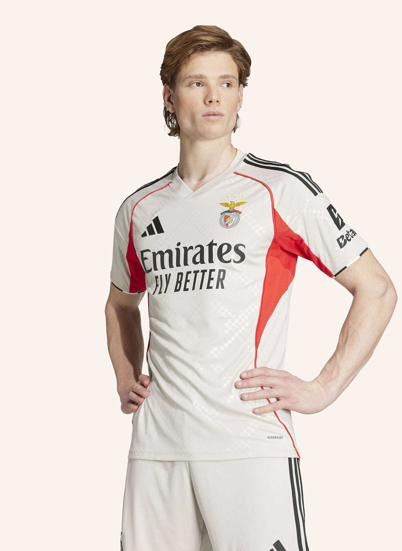 adidas BENFICA LISSABON 25/26 AUSWÄRTSTRIKOT: BEIGE