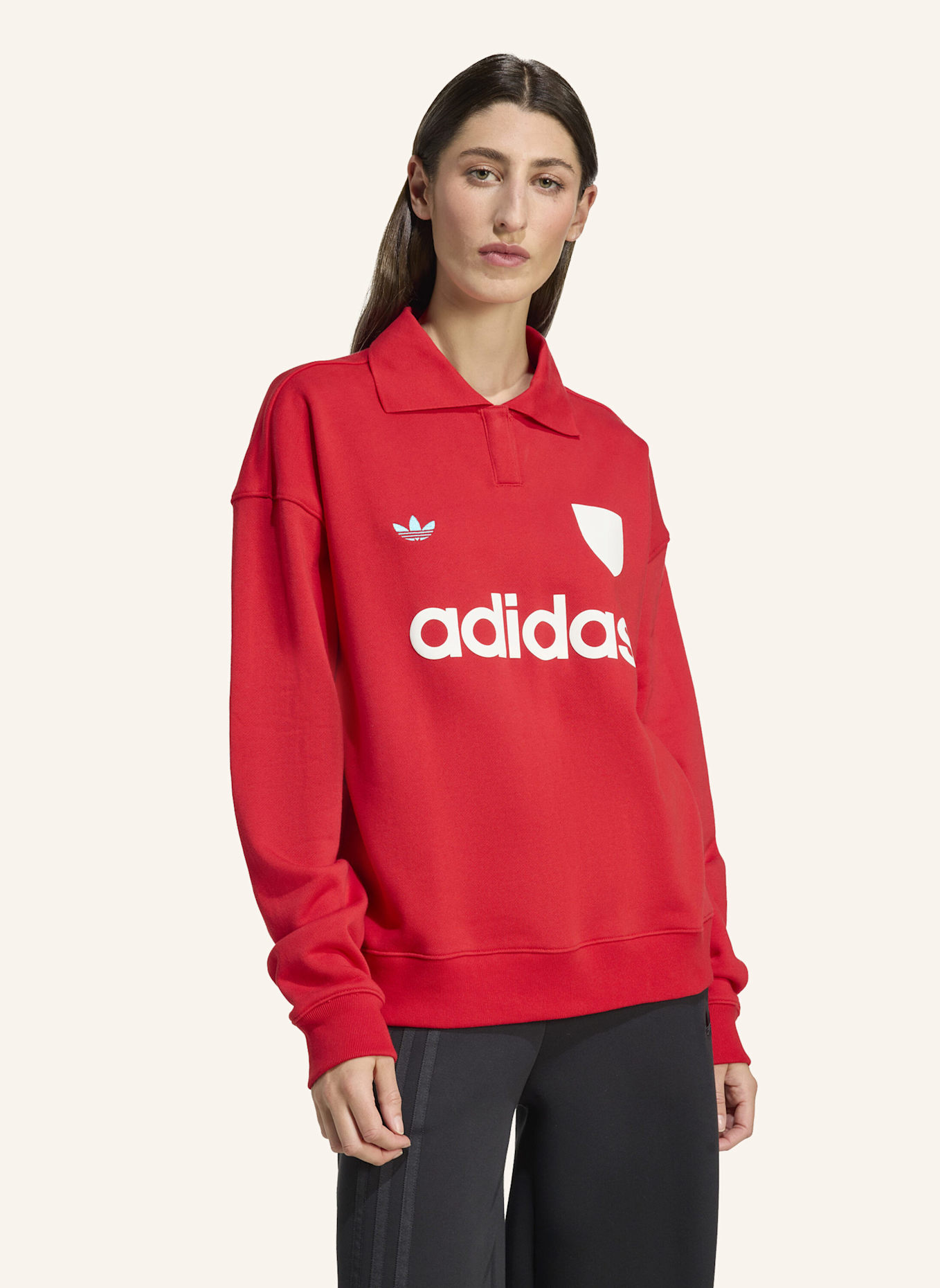 adidas Originals FUSSBALL GRAFIK SWEATSHIRT: ROT
