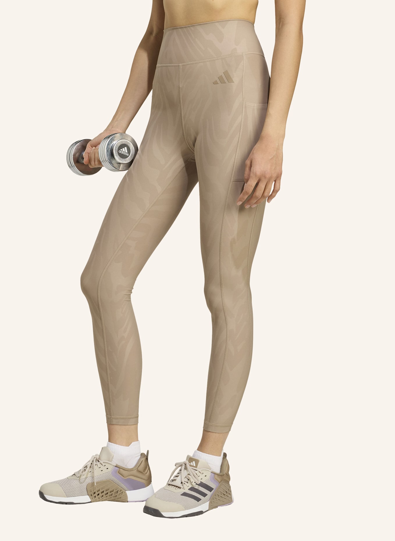adidas OPTIME AOP FULL-LENGTH LEGGINGS: BRAUN