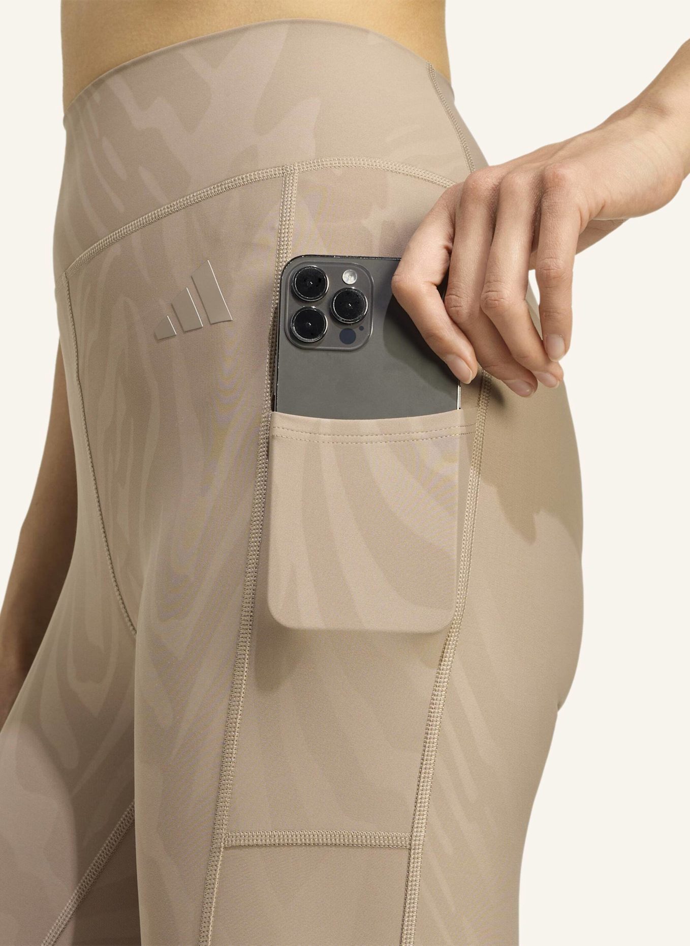 adidas OPTIME AOP FULL-LENGTH LEGGINGS: BRAUN