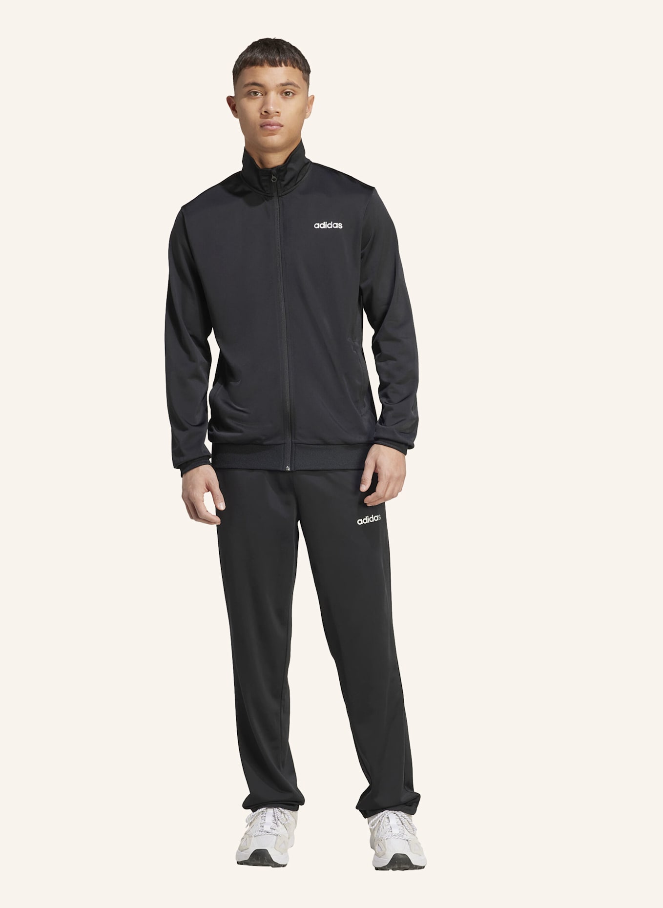 adidas ADIDAS LINEAR TRAININGSANZUG: SCHWARZ/ SILBER