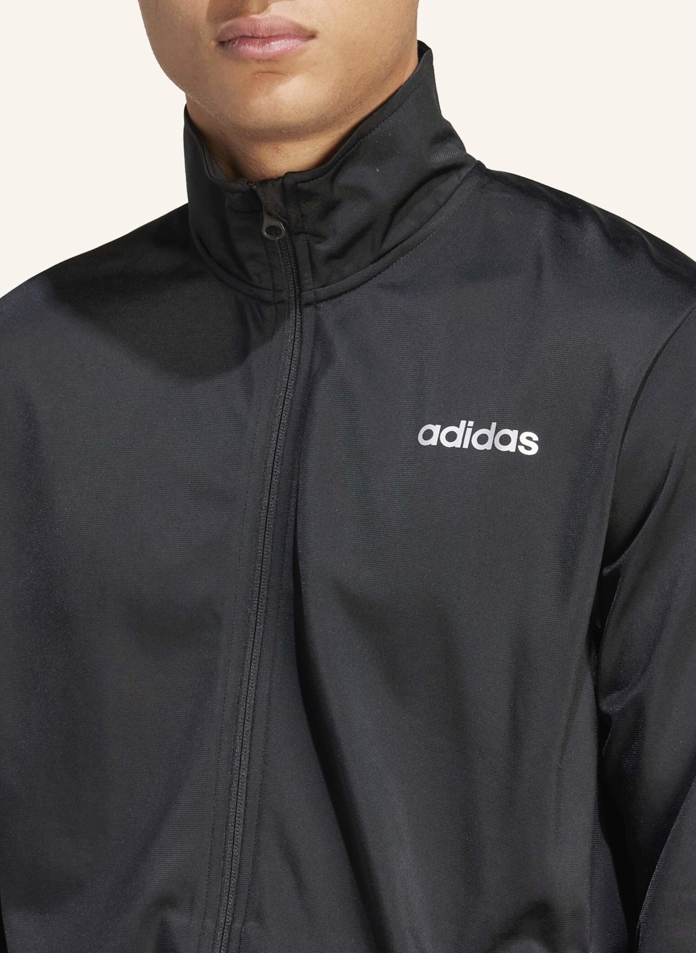 adidas ADIDAS LINEAR TRAININGSANZUG: SCHWARZ/ SILBER