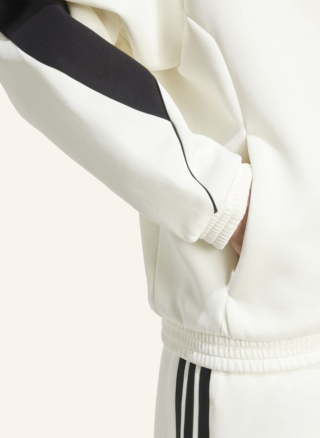 adidas STADIUM TRAININGSJACKE: WEISS/ SCHWARZ