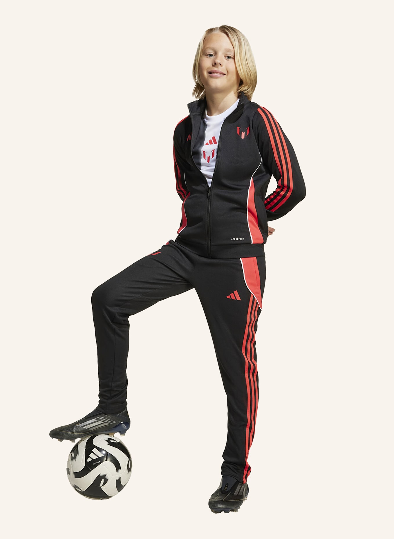 adidas MESSI KIDS JACKE: SCHWARZ