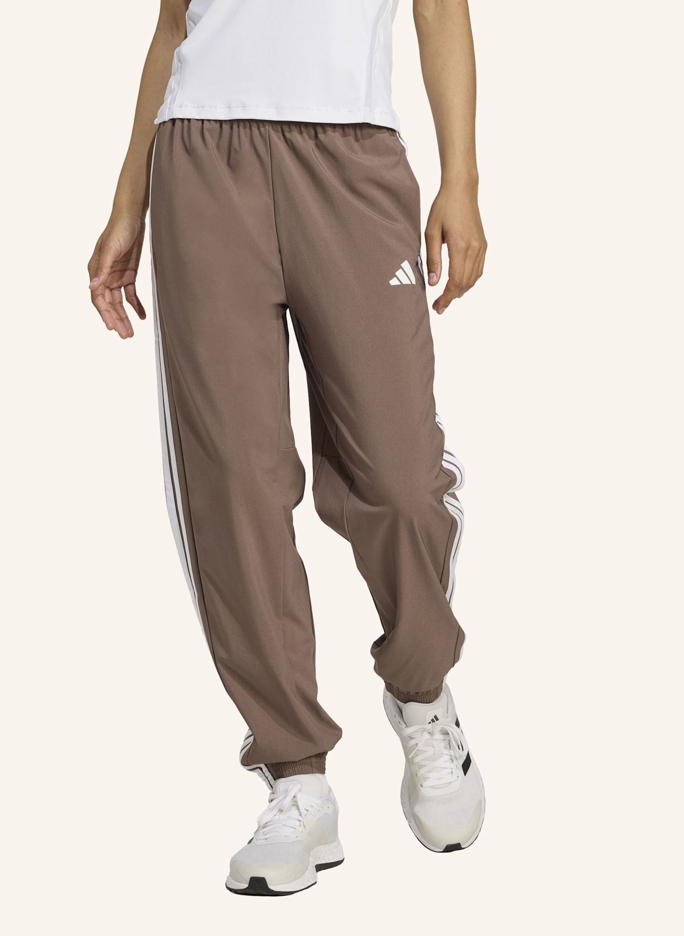 adidas Track Pants ESSENTIALS 3-STREIFEN: BRAUN/ WEISS