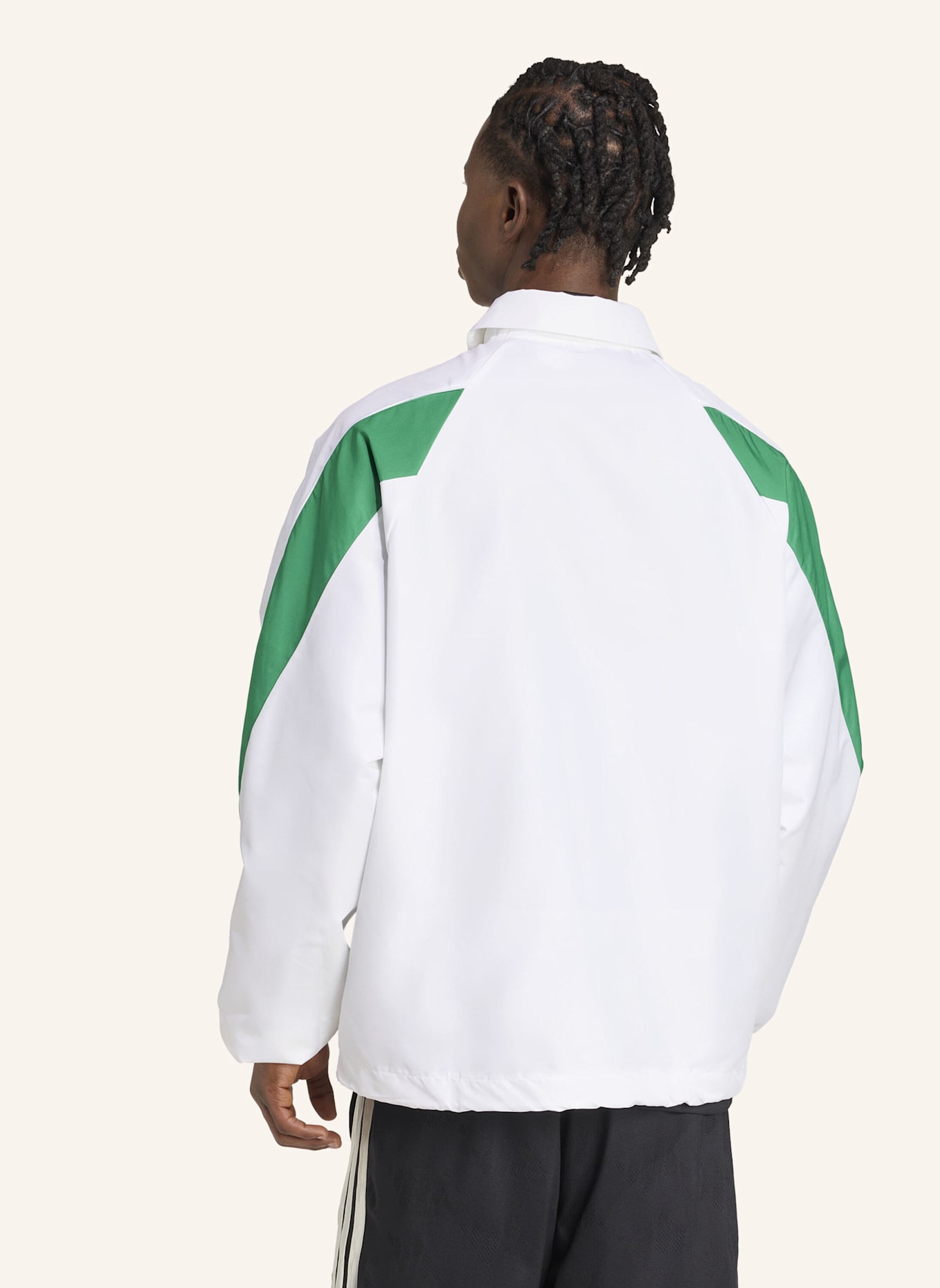 adidas STADIUM TRAININGSJACKE: WEISS/ GRÜN