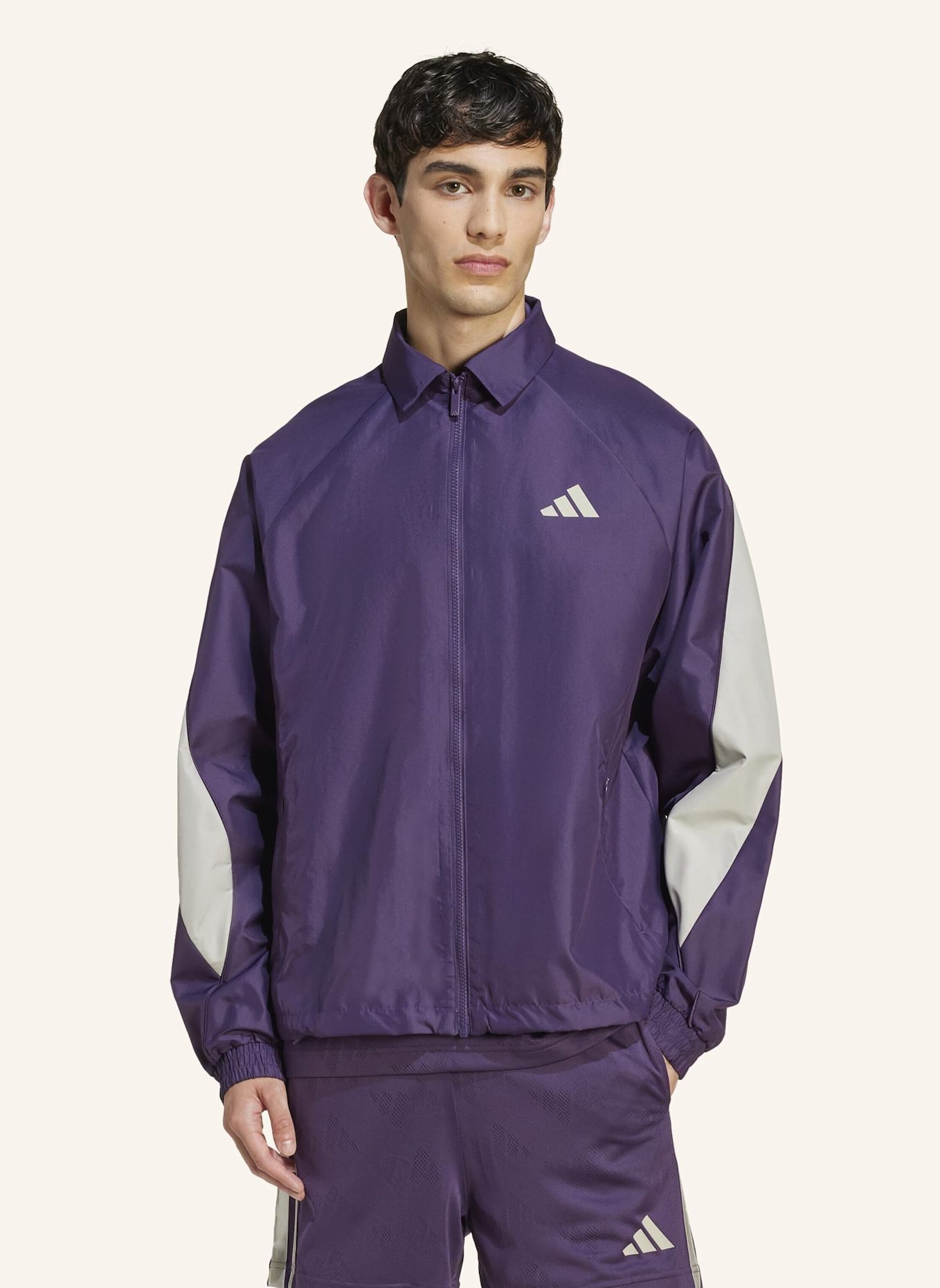 adidas STADIUM TRAININGSJACKE: LILA/ GRAU