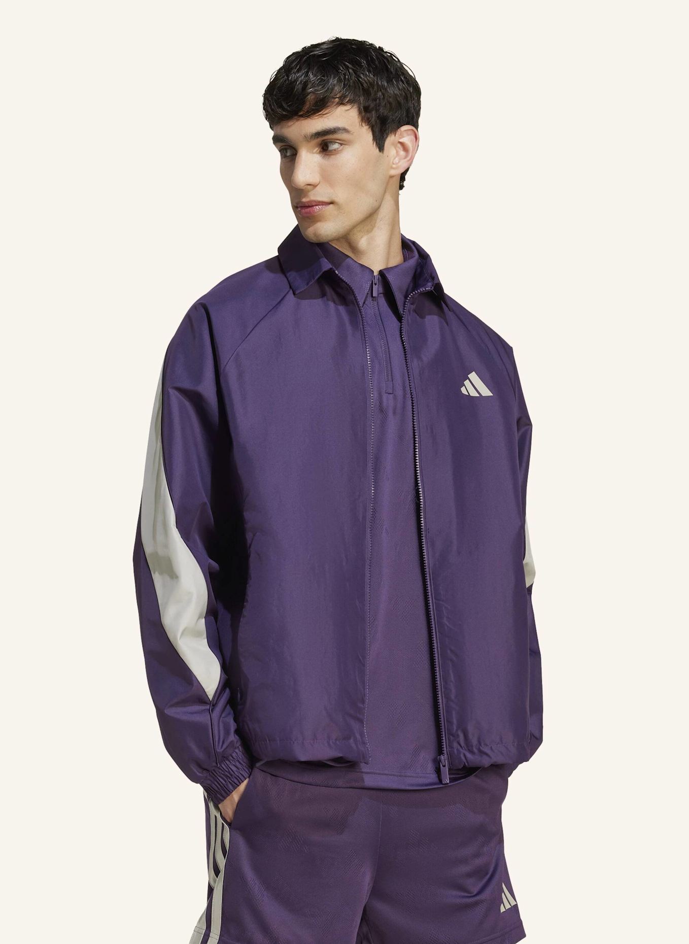 adidas STADIUM TRAININGSJACKE: LILA/ GRAU