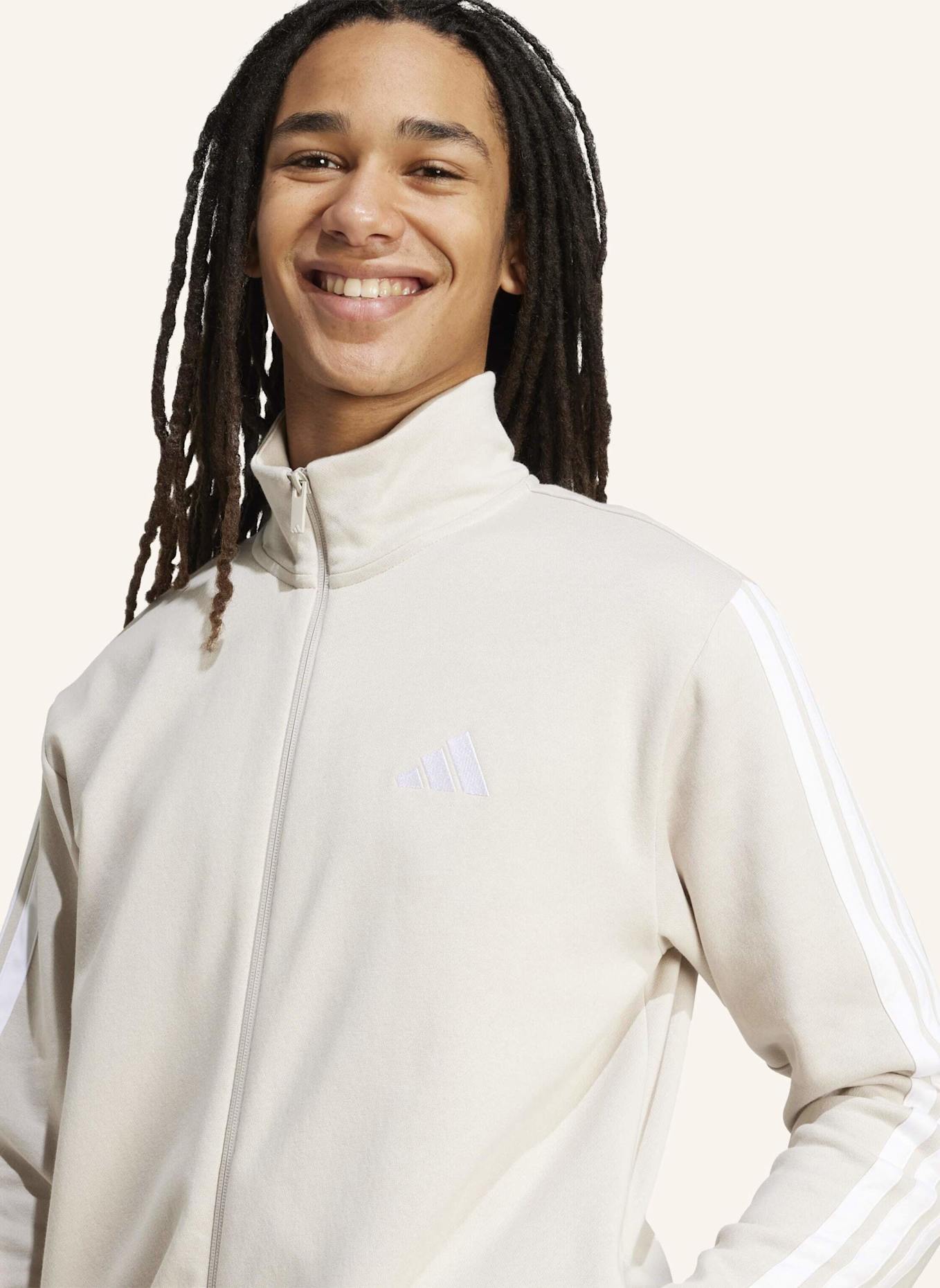 adidas 3-STREIFEN FLEECE TRAININGSANZUG: BEIGE