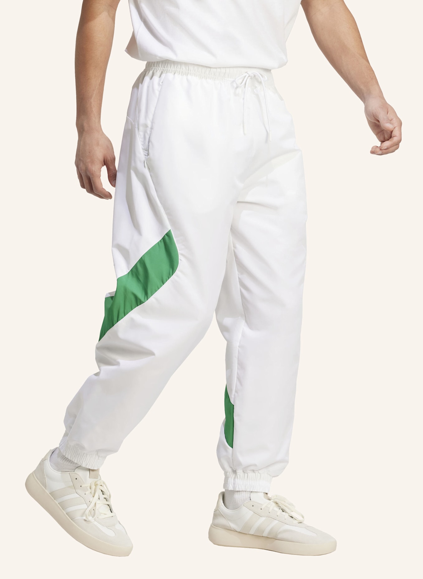 adidas STADIUM HOSE: WEISS/ GRÜN