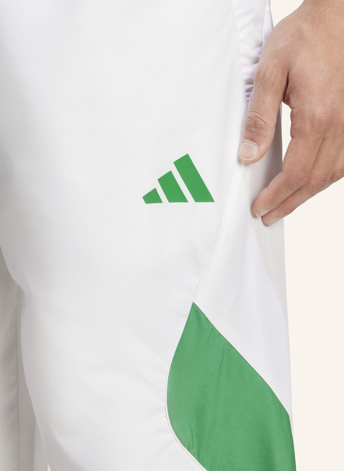 adidas STADIUM HOSE: WEISS/ GRÜN