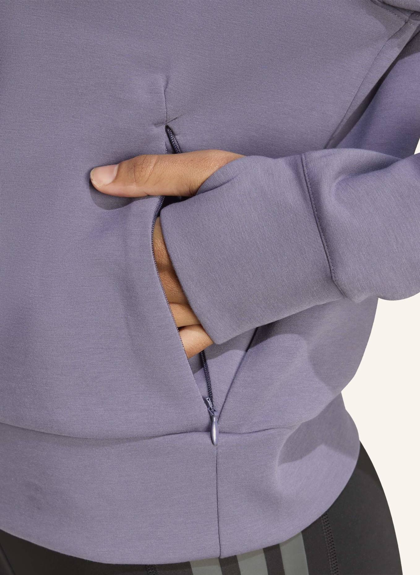 adidas DESIGNED-FOR-TRAINING ENTWORFENES WARM-UP SWEATSHIRT MIT RUNDHALSAUSSCHNITT: LILA