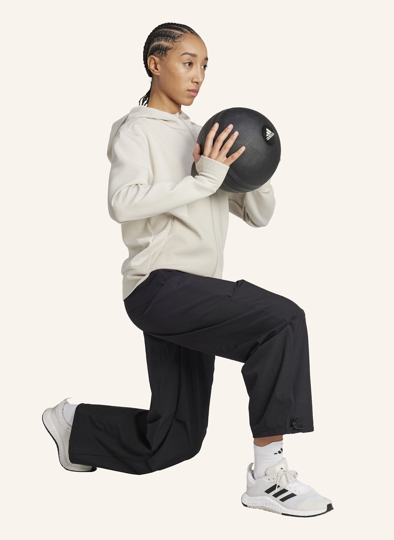 adidas DESIGNED 4 TRAINING KAPUZENJACKE: BEIGE