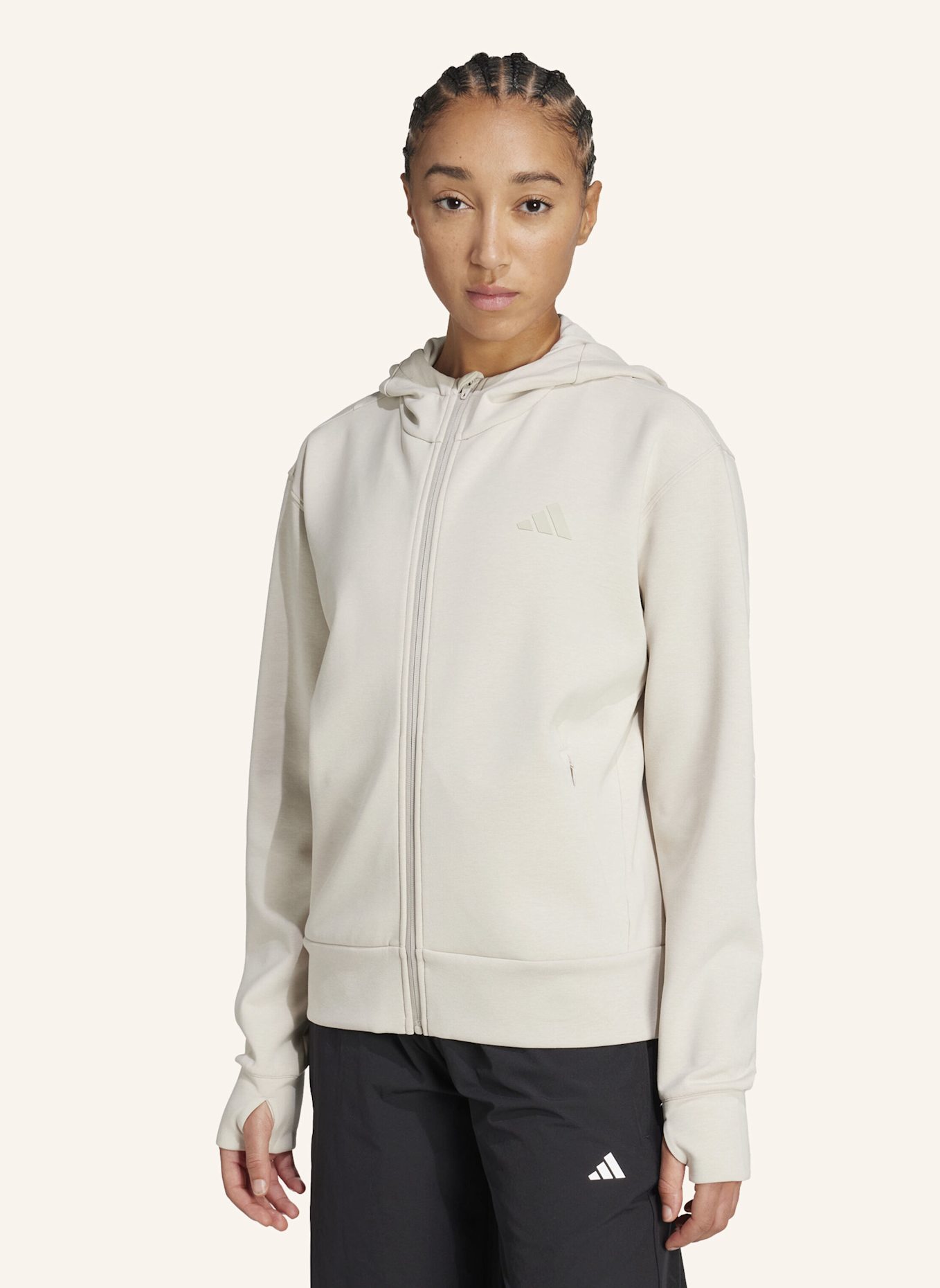 adidas DESIGNED 4 TRAINING KAPUZENJACKE: BEIGE
