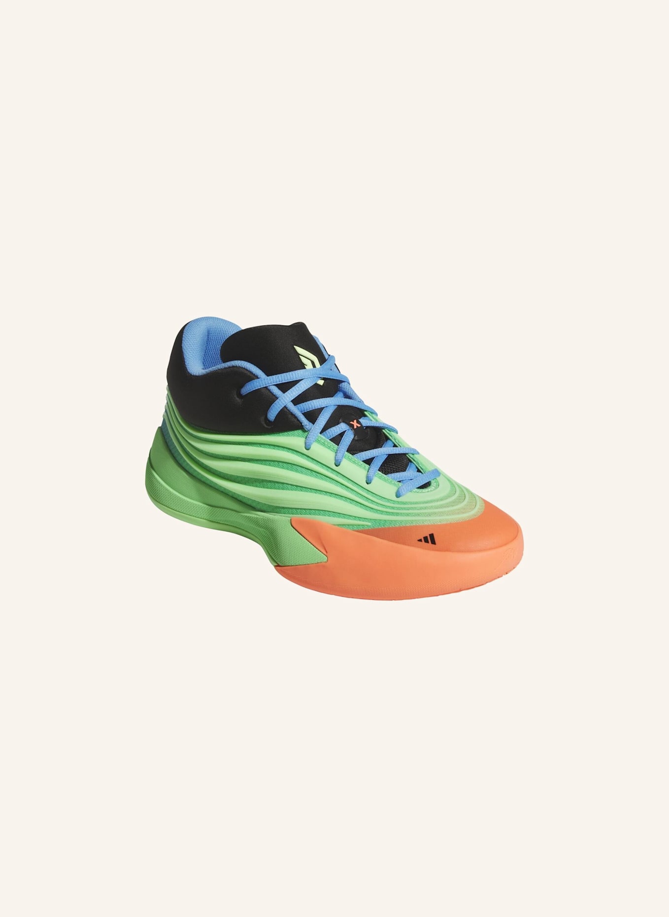 adidas Basketballschuhe DAME X: NEONGRÜN/ ORANGE/ BLAU