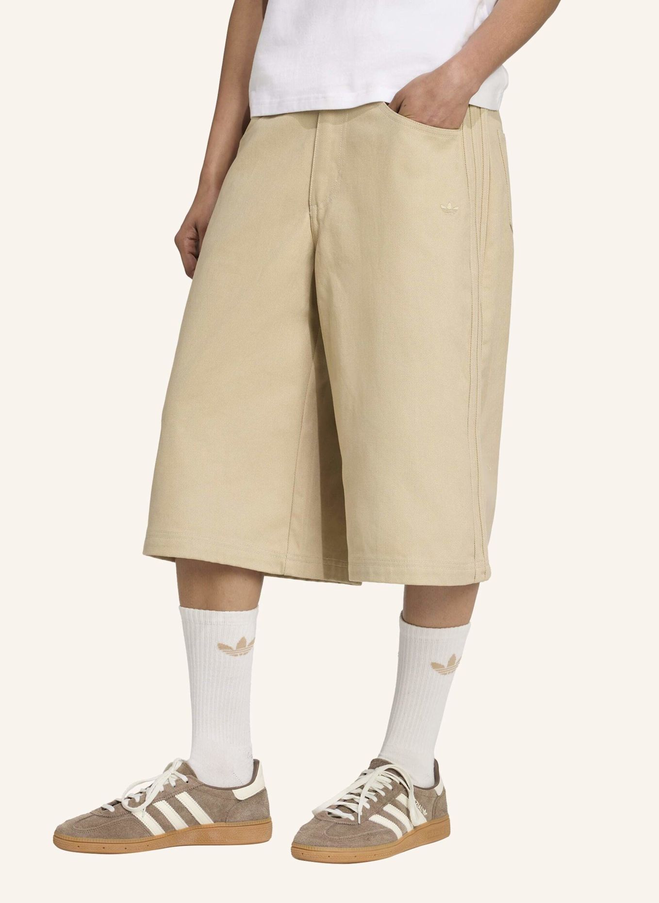 adidas Originals FIREBIRD UTILITY SHORTS: BEIGE