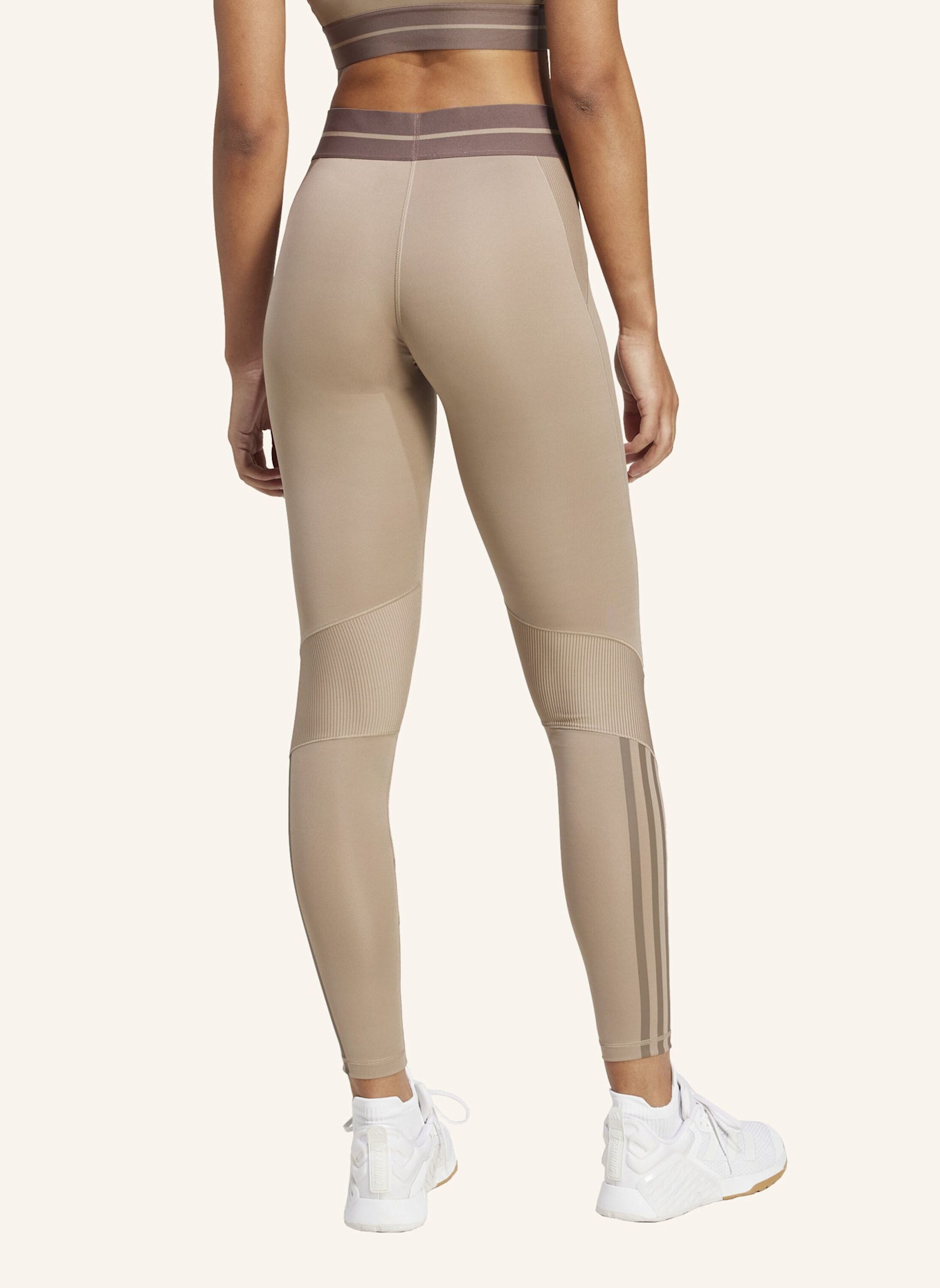 adidas HYPERGLAM RIB 1/1 LEGGINGS: BRAUN