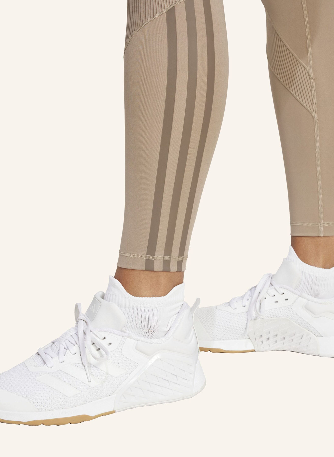 adidas HYPERGLAM RIB 1/1 LEGGINGS: BRAUN