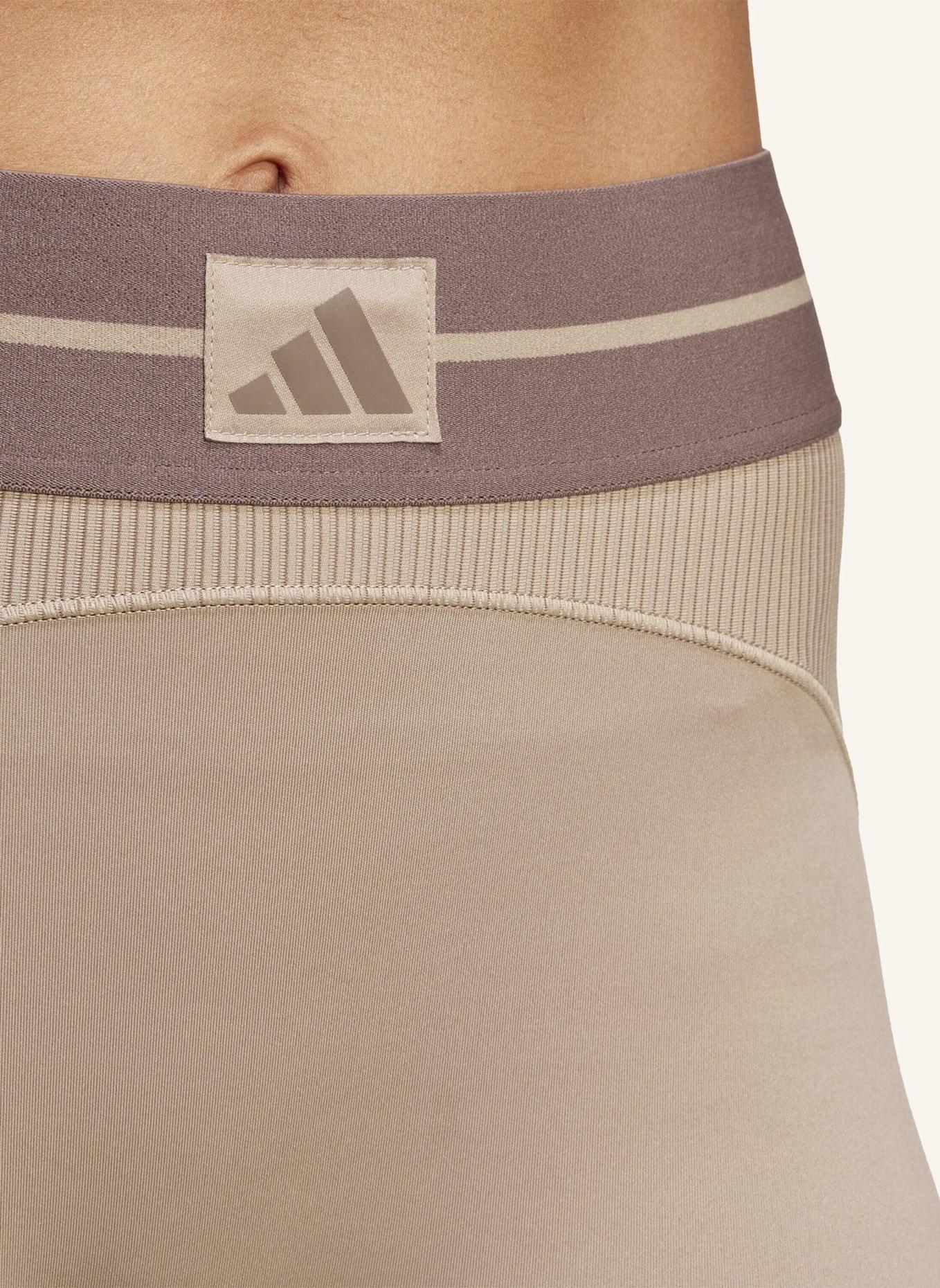 adidas HYPERGLAM RIB 1/1 LEGGINGS: BRAUN