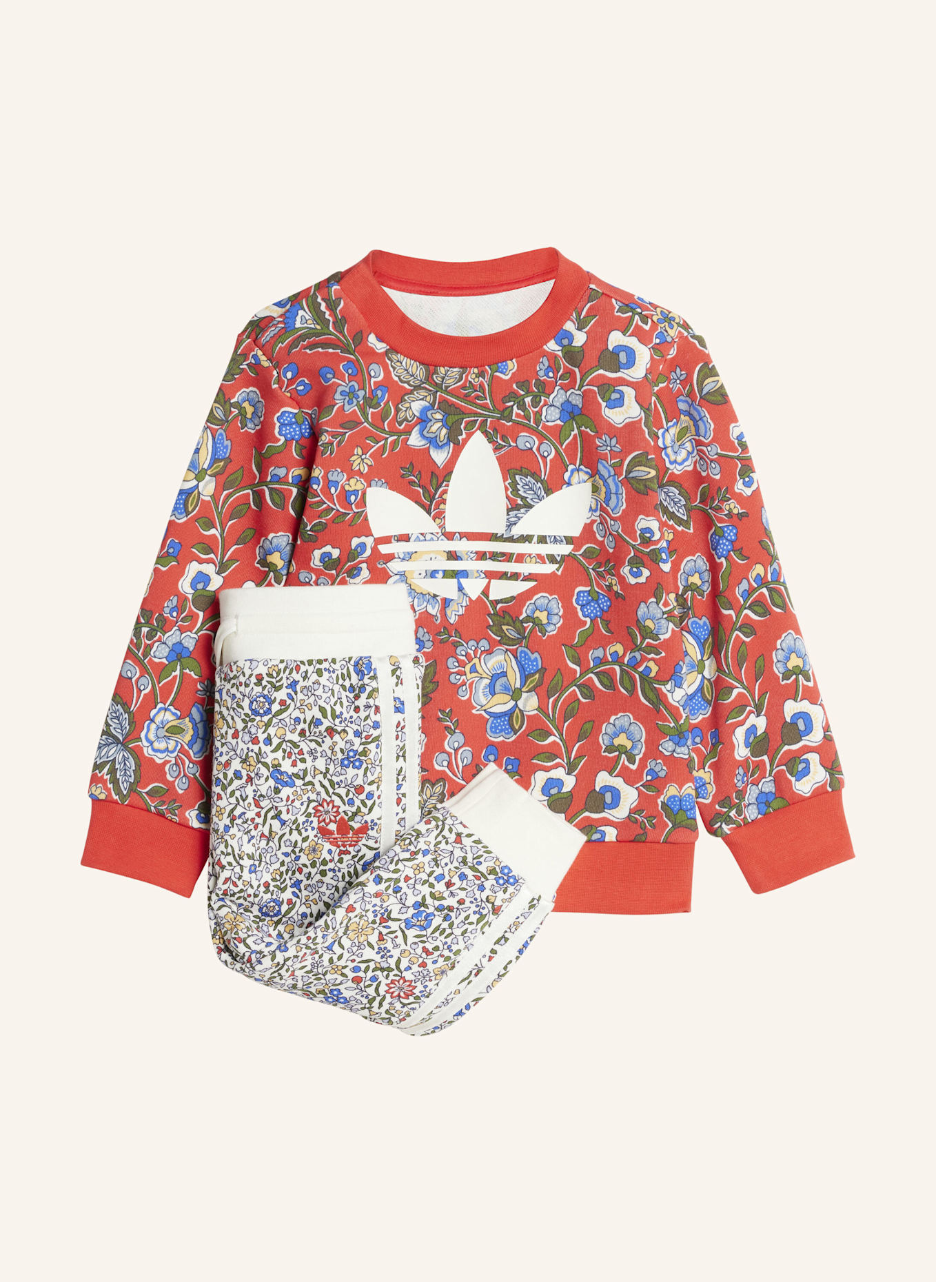 adidas Originals ADIDAS ORIGINALS X LIBERTY LONDON CREW SET FÜR KINDER: ROT