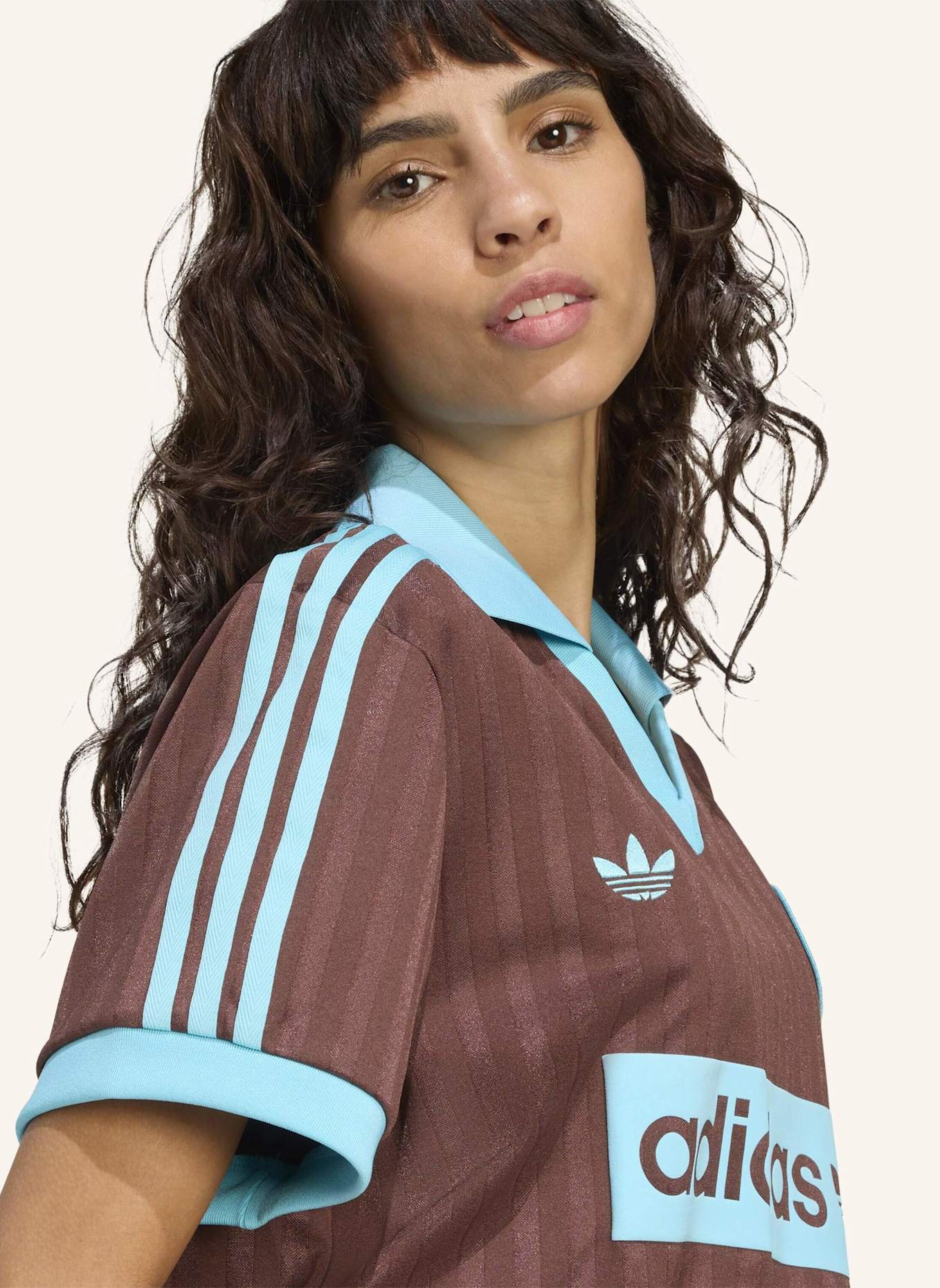 adidas Originals GRAPHIC FOOTBALL-INSPIRED JERSEY: BRAUN