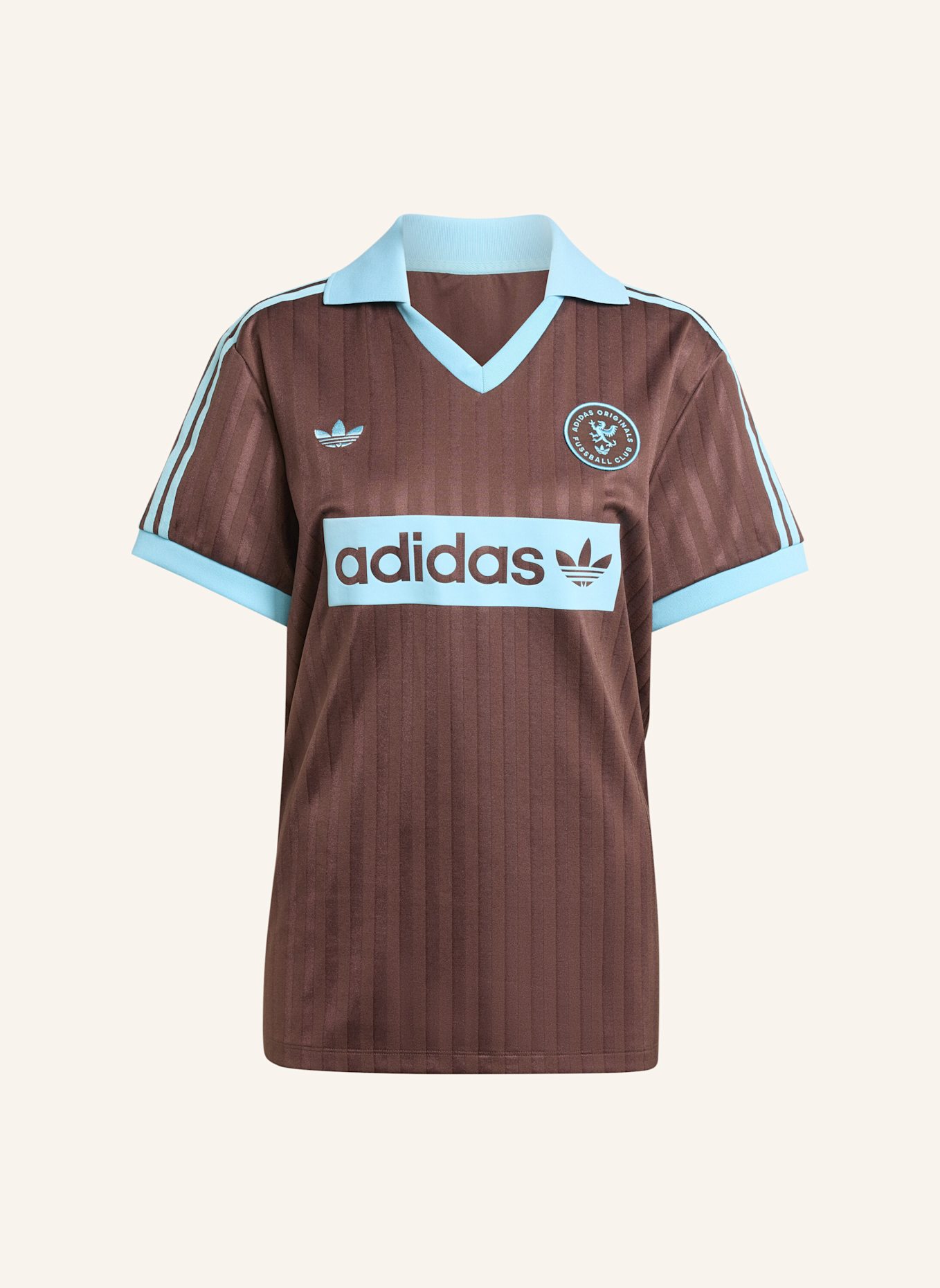 adidas Originals GRAPHIC FOOTBALL-INSPIRED JERSEY: BRAUN