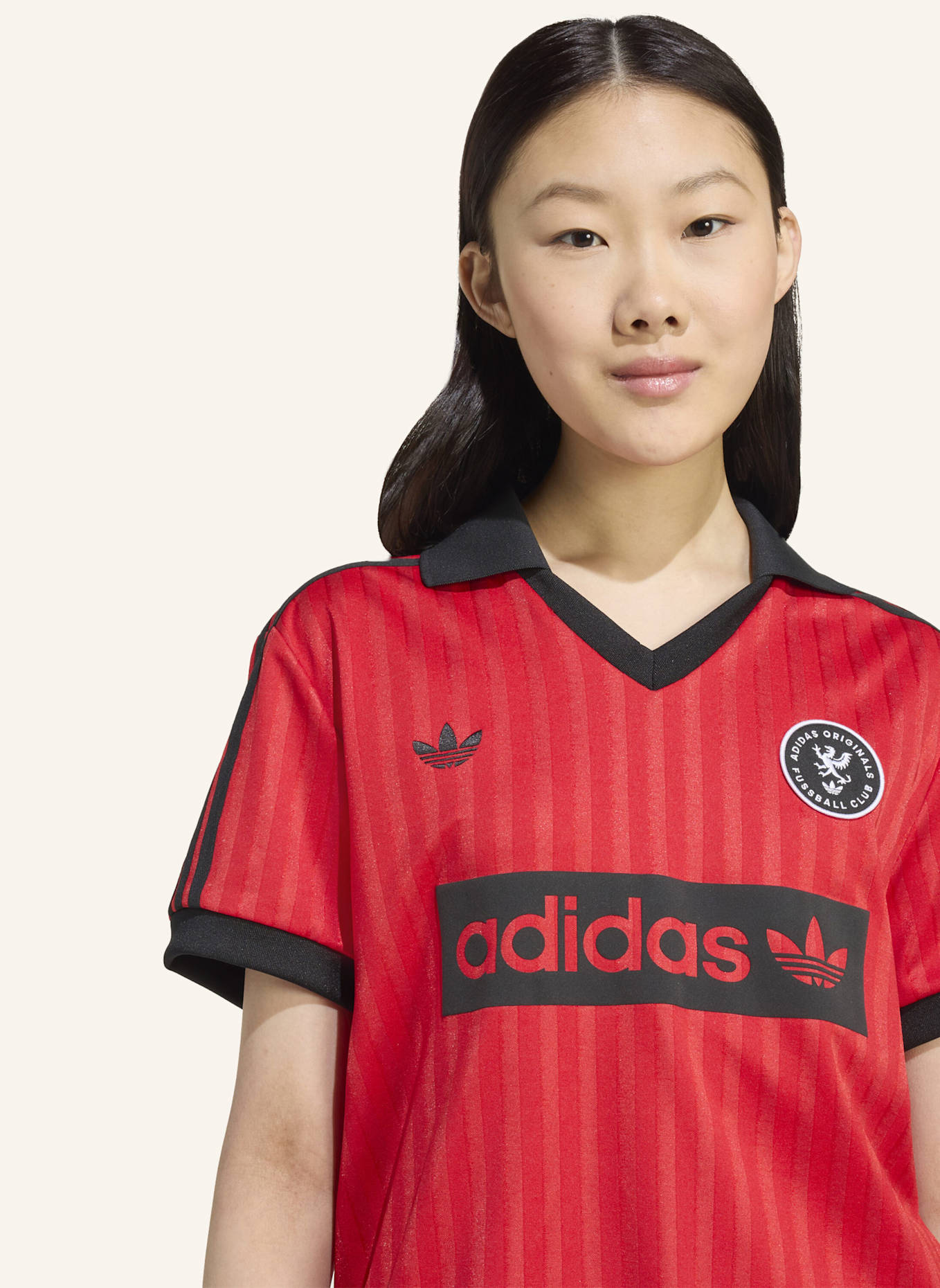 adidas Originals GRAPHIC FOOTBALL-INSPIRED JERSEY: ROT