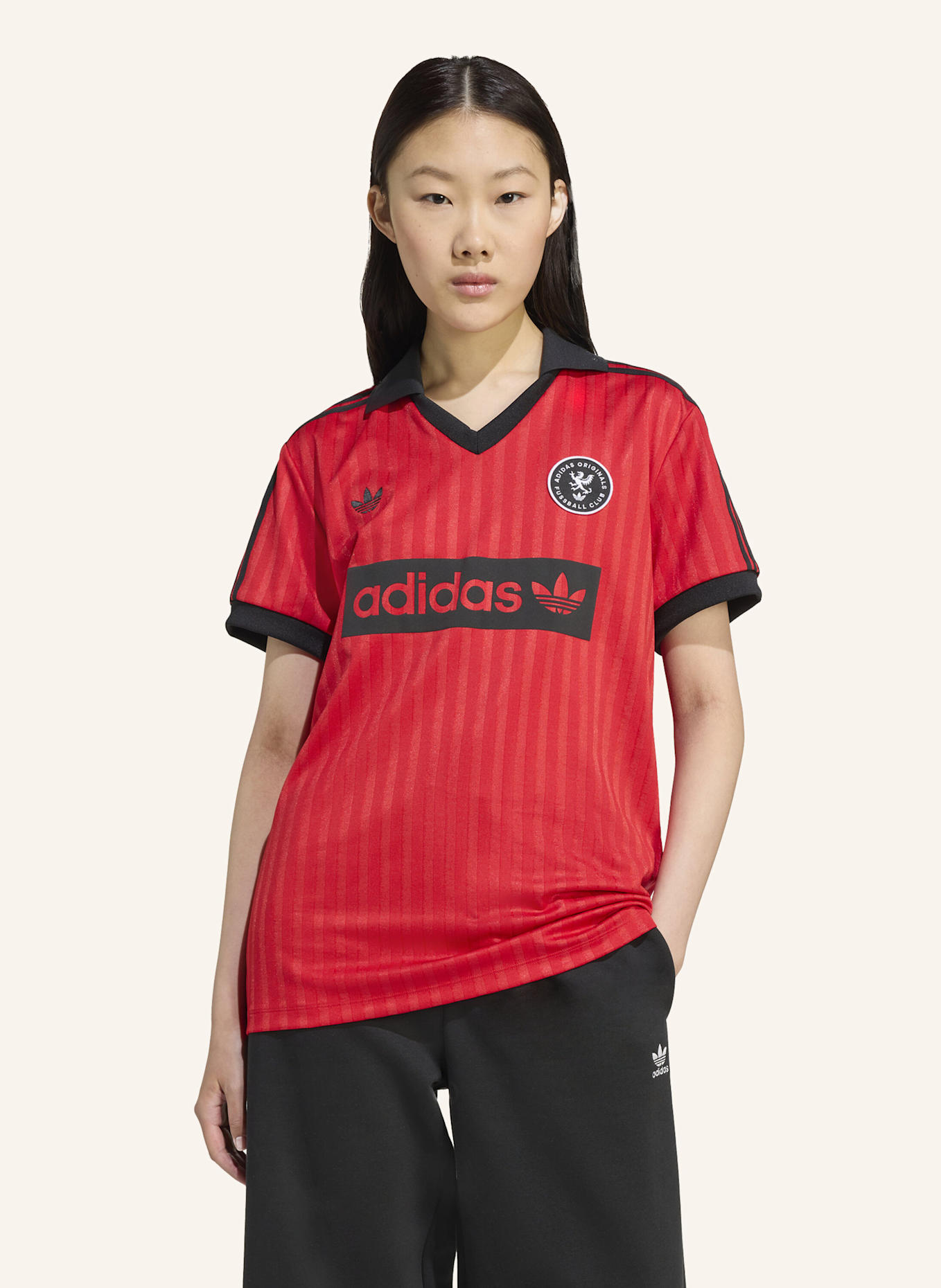 adidas Originals GRAPHIC FOOTBALL-INSPIRED JERSEY: ROT