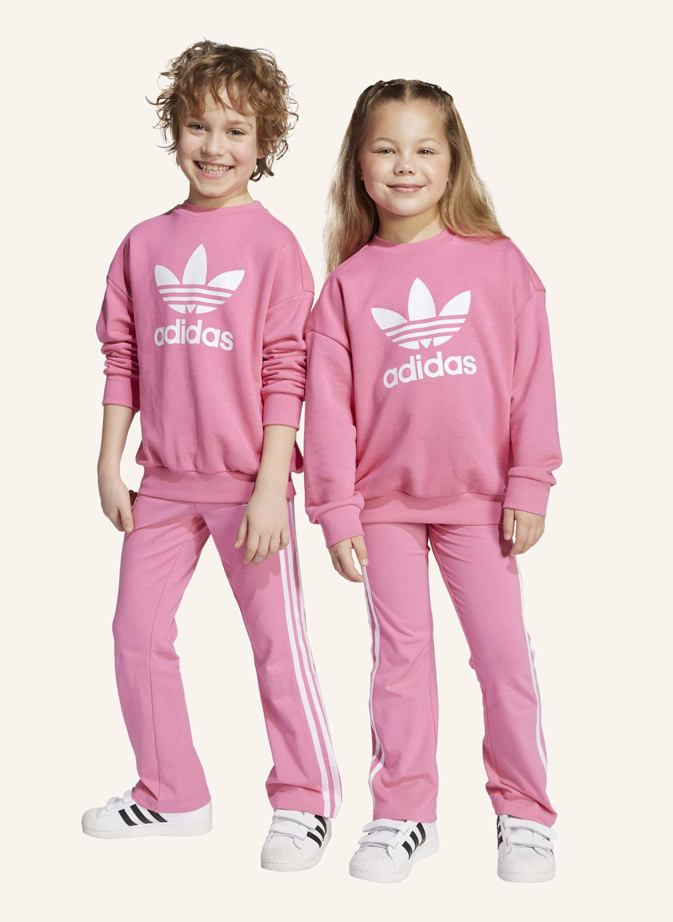 adidas Originals LOOSE CREW FLARED KIDS LEGGINGS SET: ROSA