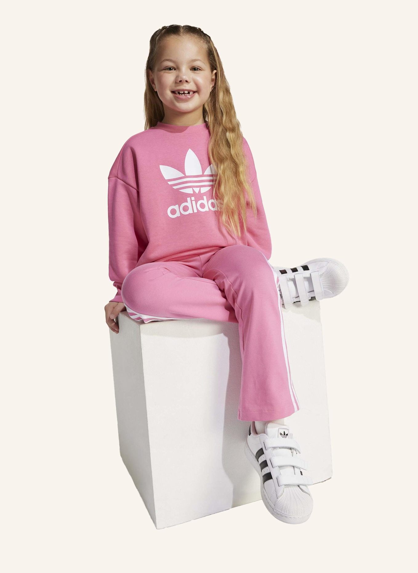 adidas Originals LOOSE CREW FLARED KIDS LEGGINGS SET: ROSA