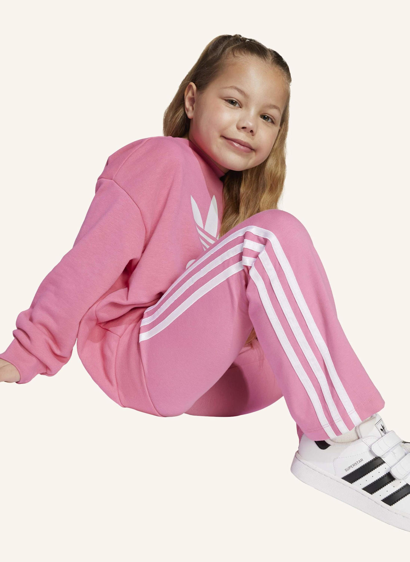 adidas Originals LOOSE CREW FLARED KIDS LEGGINGS SET: ROSA