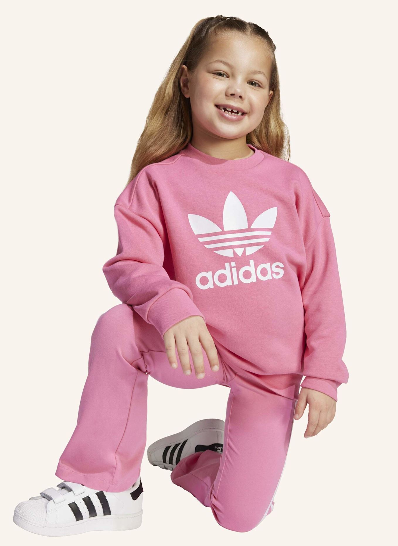 adidas Originals LOOSE CREW FLARED KIDS LEGGINGS SET: ROSA